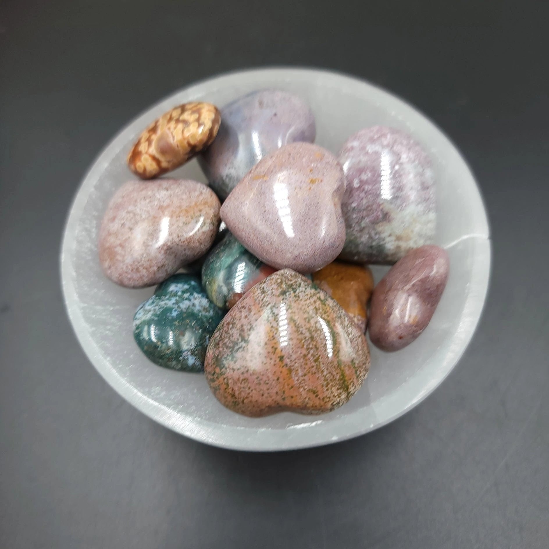 Ocean Jasper Heart Polished Stone - Elevated Metaphysical