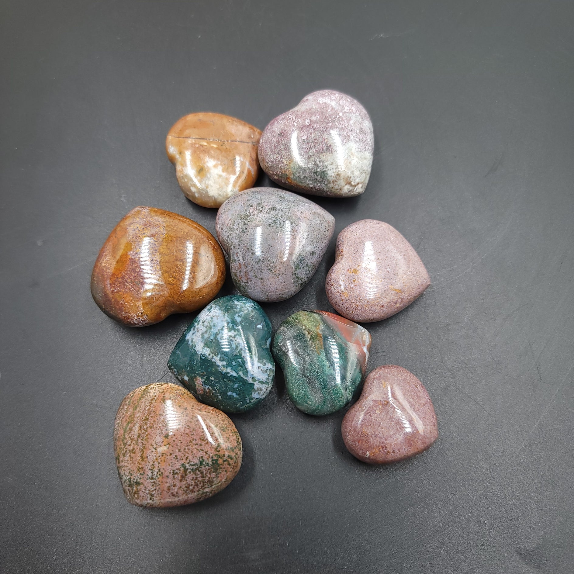 Ocean Jasper Heart Polished Stone - Elevated Metaphysical