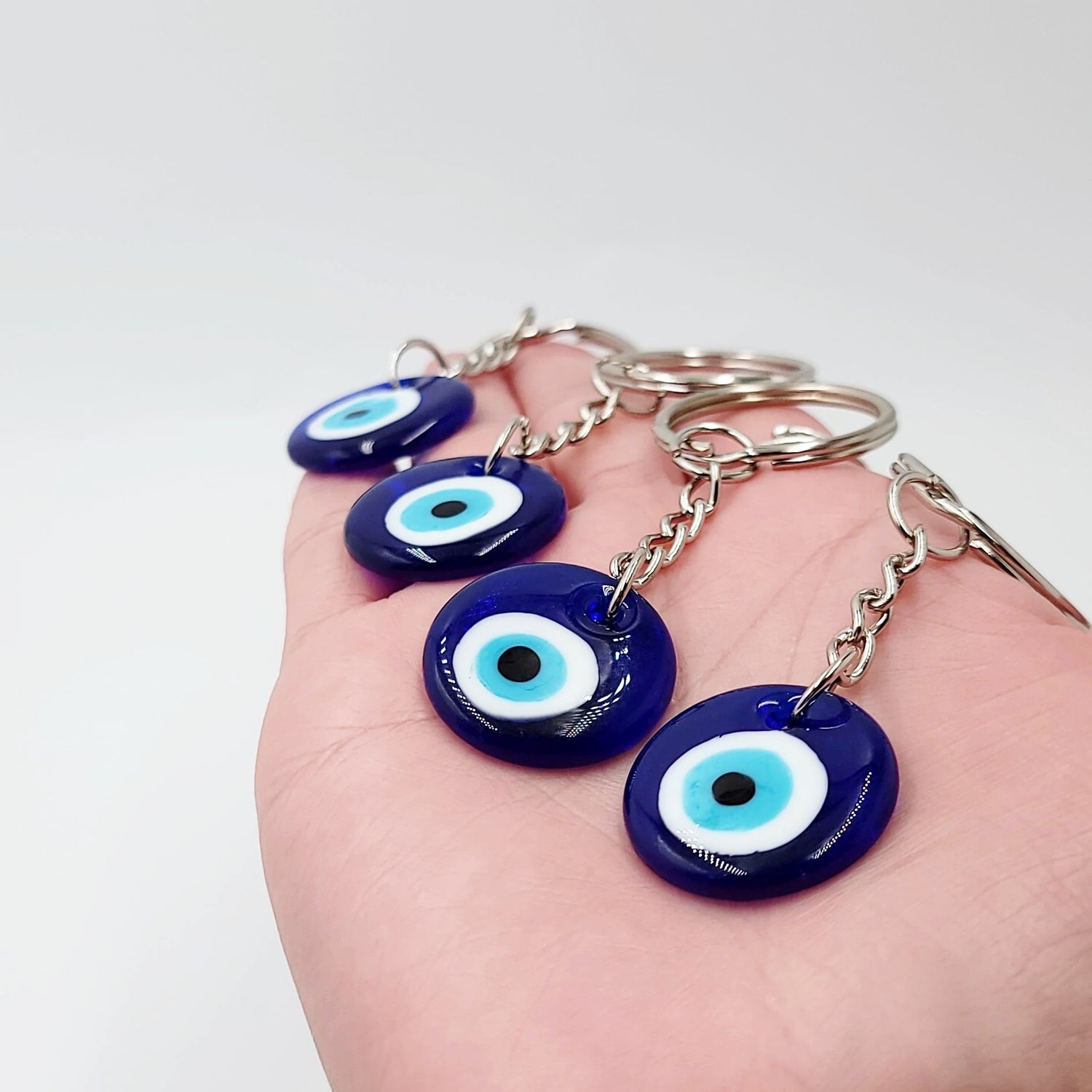 Evil Eye Keychain Blue Medium - Elevated Metaphysical