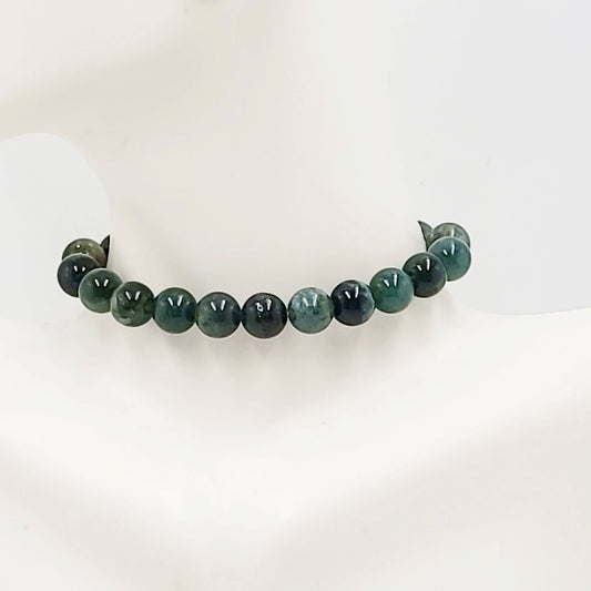 Moss Agate Bracelet 8mm Bead Bracelet