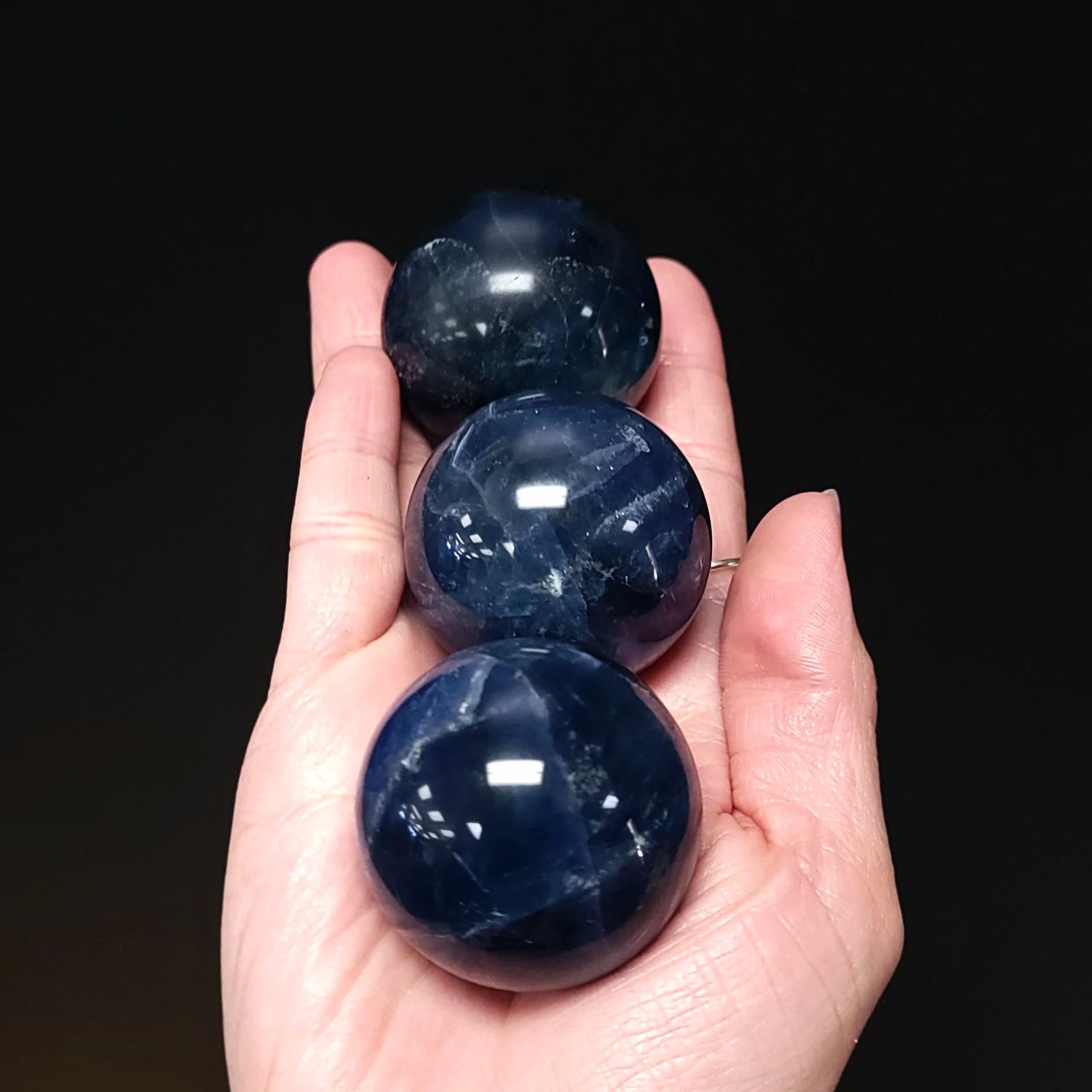 Blue Fluorite Sphere 1.75" 40mm 5oz 135g - Elevated Metaphysical