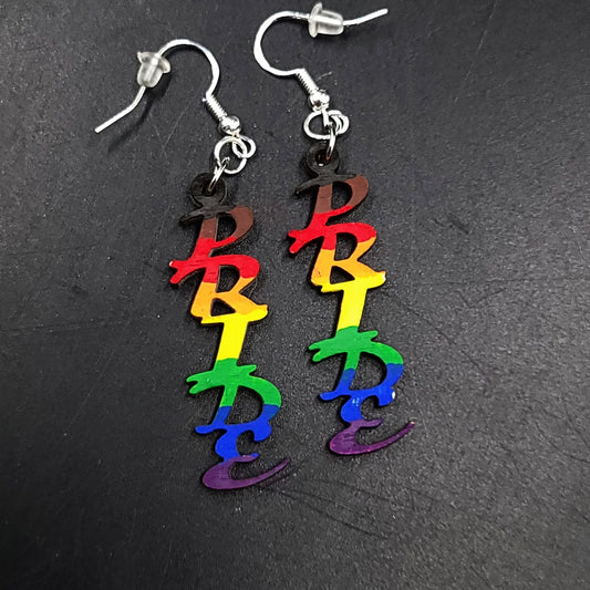 Wood Pride Earrings Sterling Silver Dangle