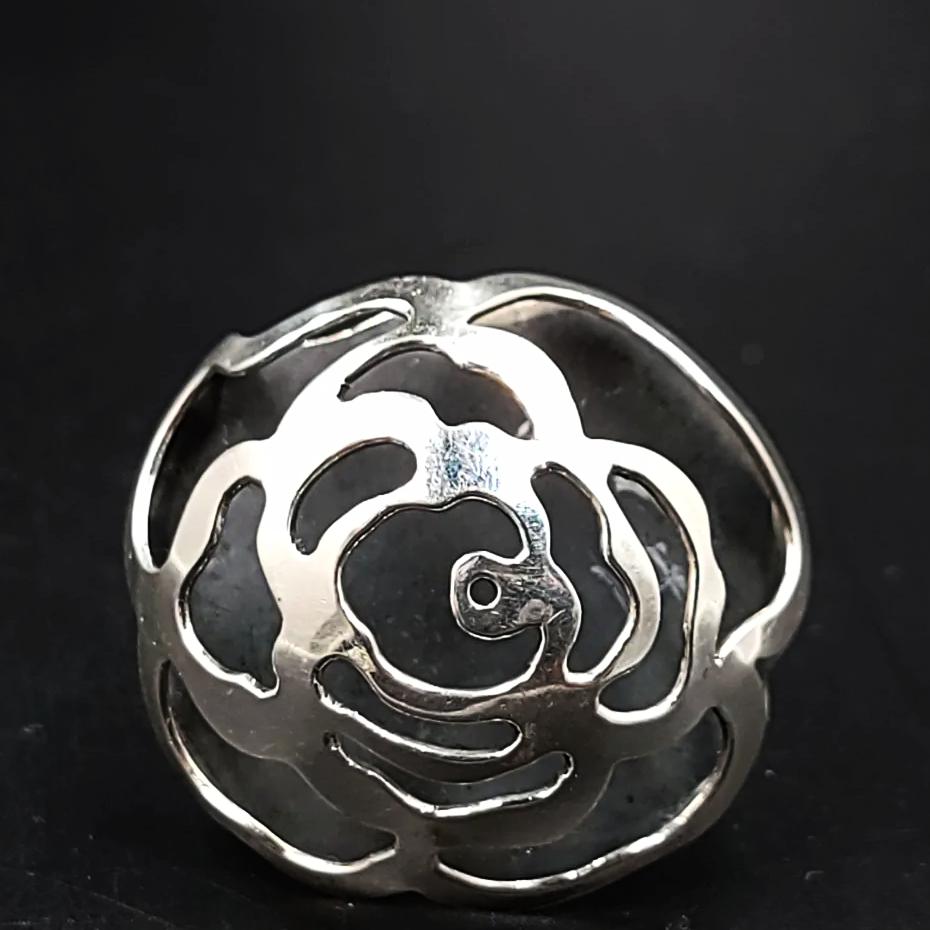 Rose Dome Ring Sterling Silver Adjustable Band - Elevated Metaphysical