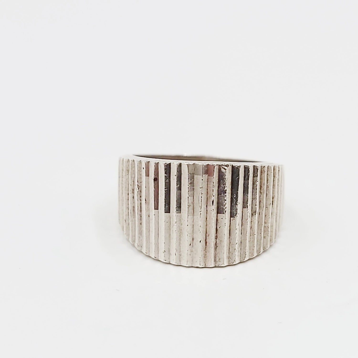 Ridges Free Form Ring Sterling Silver Band - Elevated Metaphysical