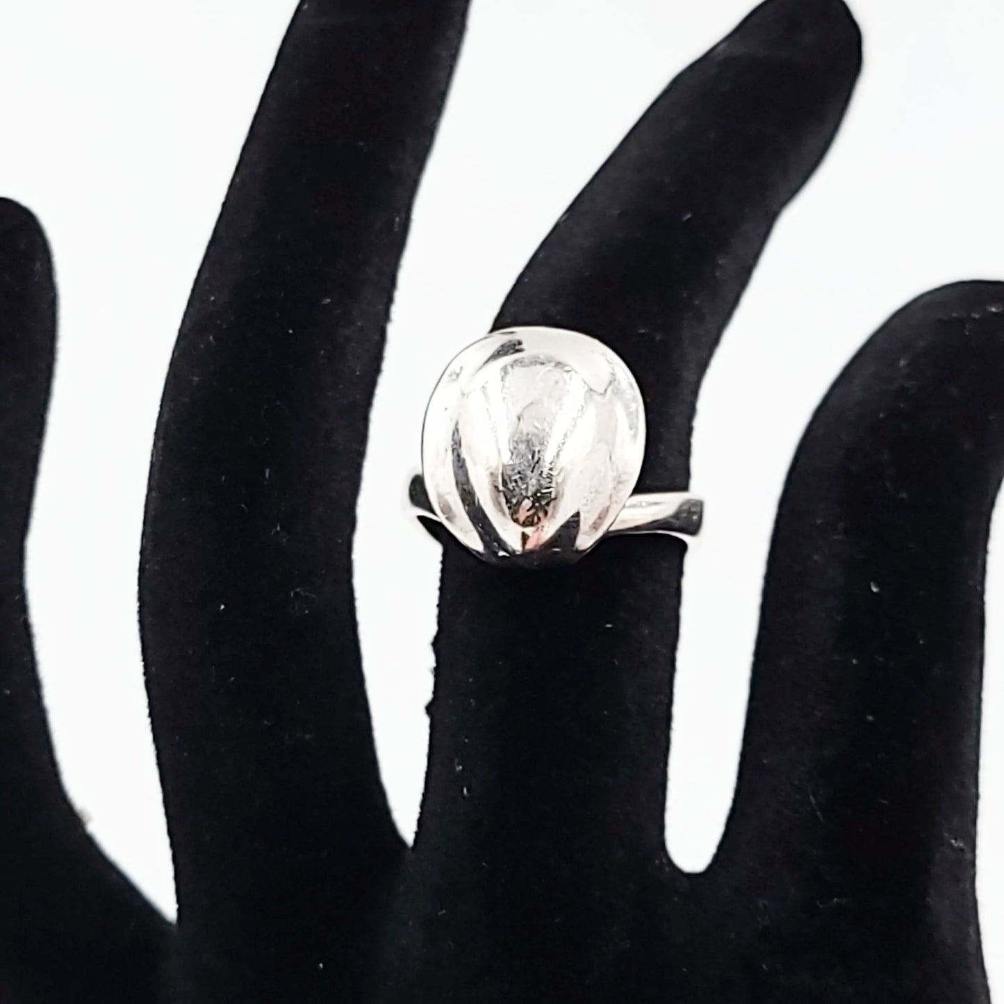 Free Form Dome Ring Sterling Silver Band - Elevated Metaphysical