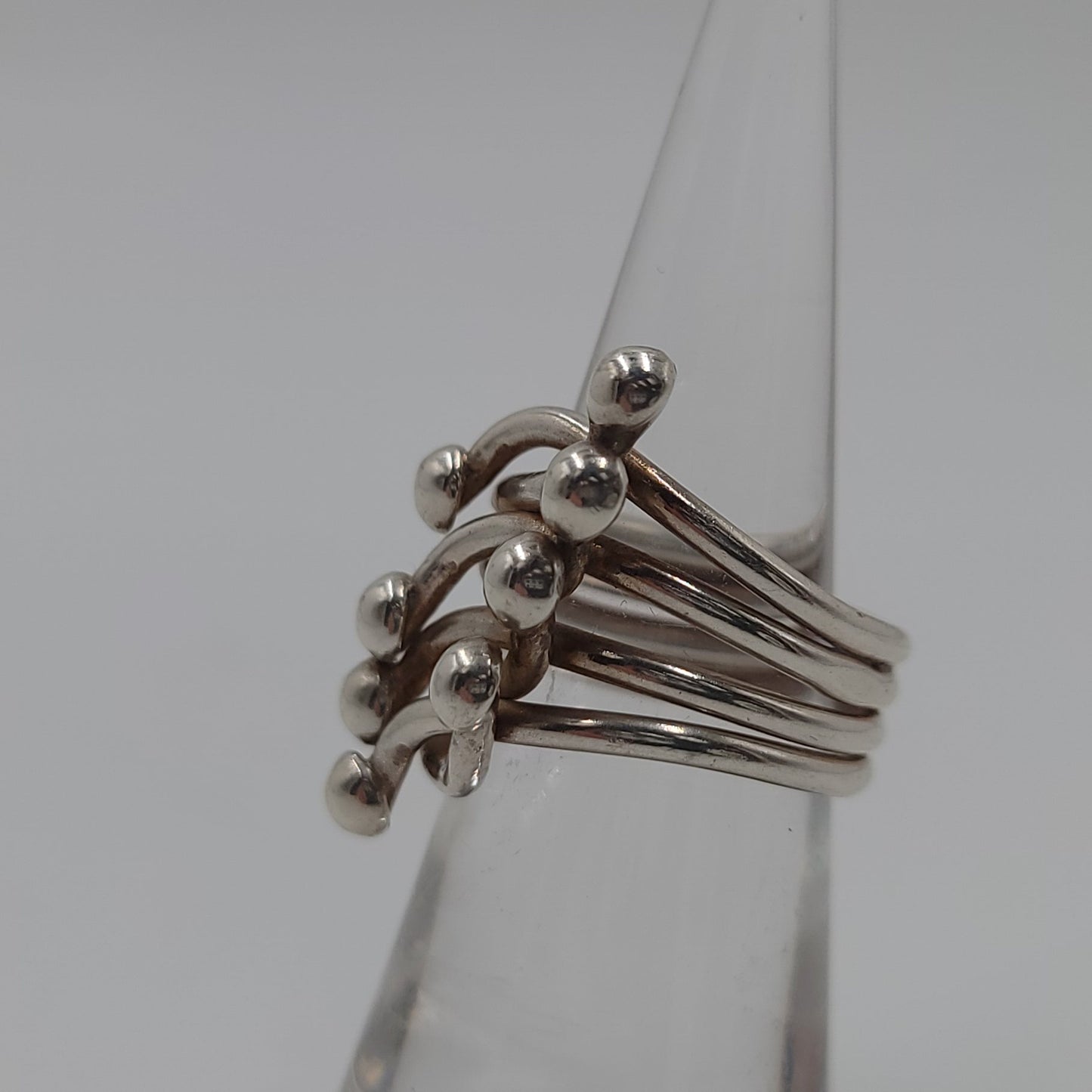 Free Form Ring Sterling Silver Four Band - Elevated Metaphysical