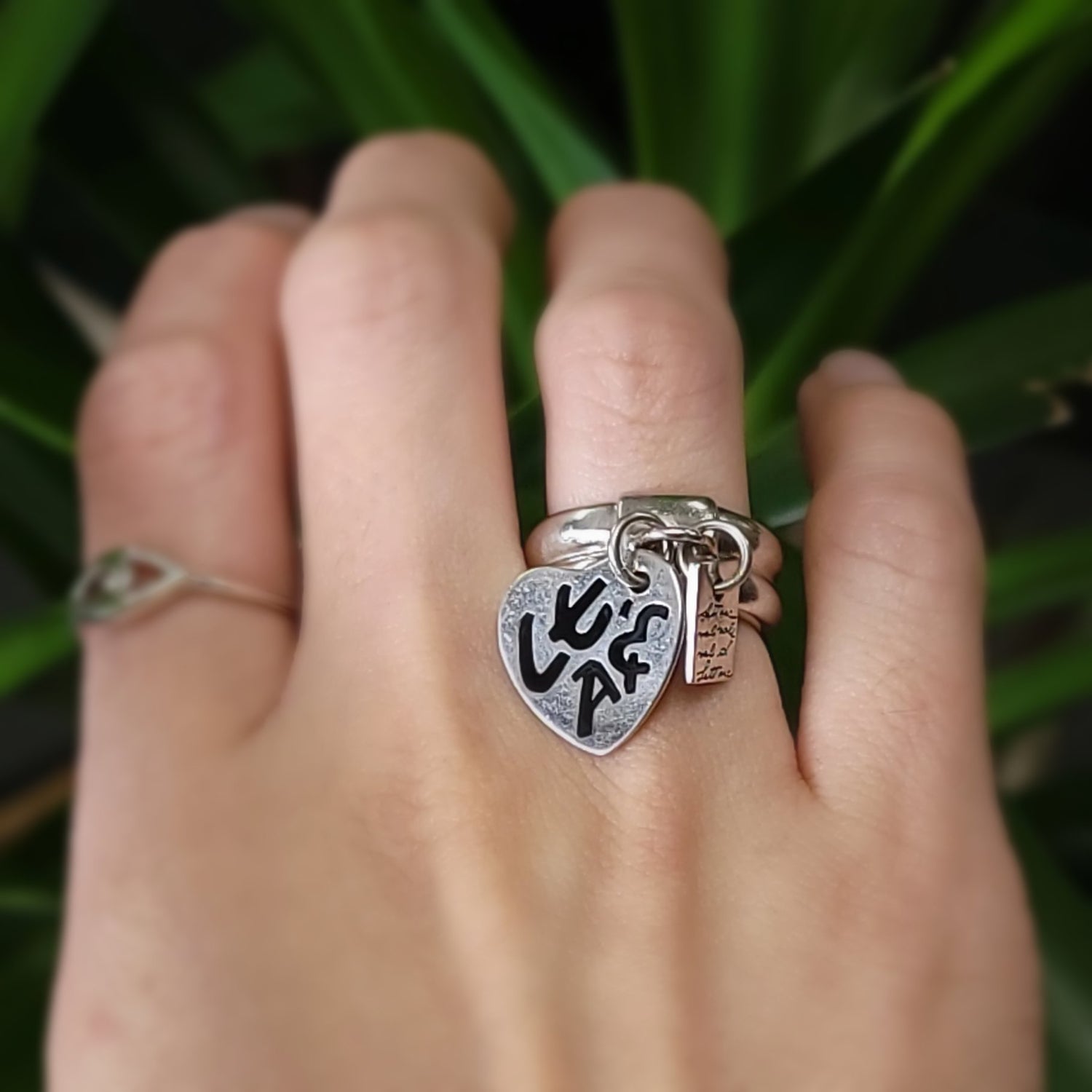Charm Ring Sterling Silver Band - Elevated Metaphysical