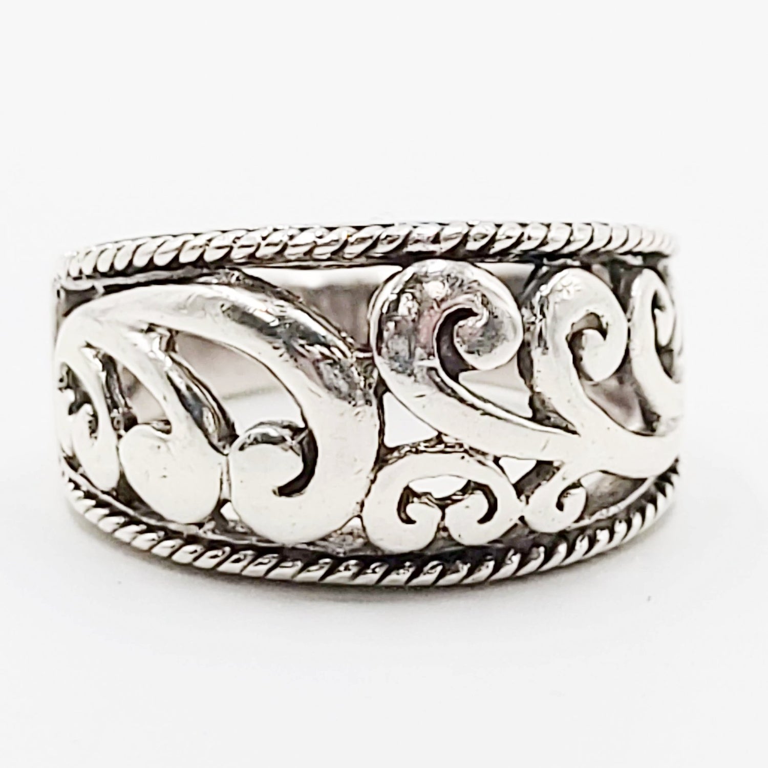 Filigree Free Form Ring Sterling Silver Band - Elevated Metaphysical