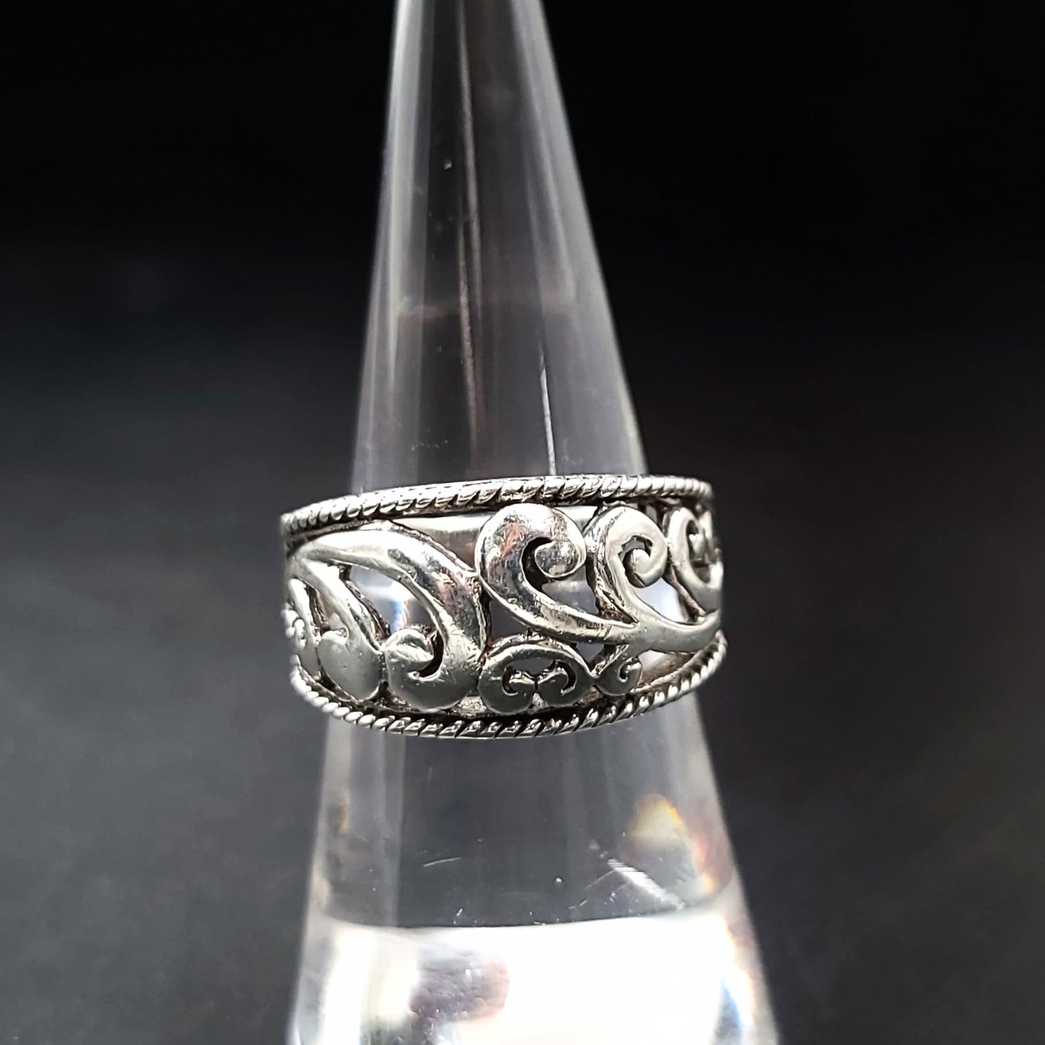 Filigree Free Form Ring Sterling Silver Band - Elevated Metaphysical