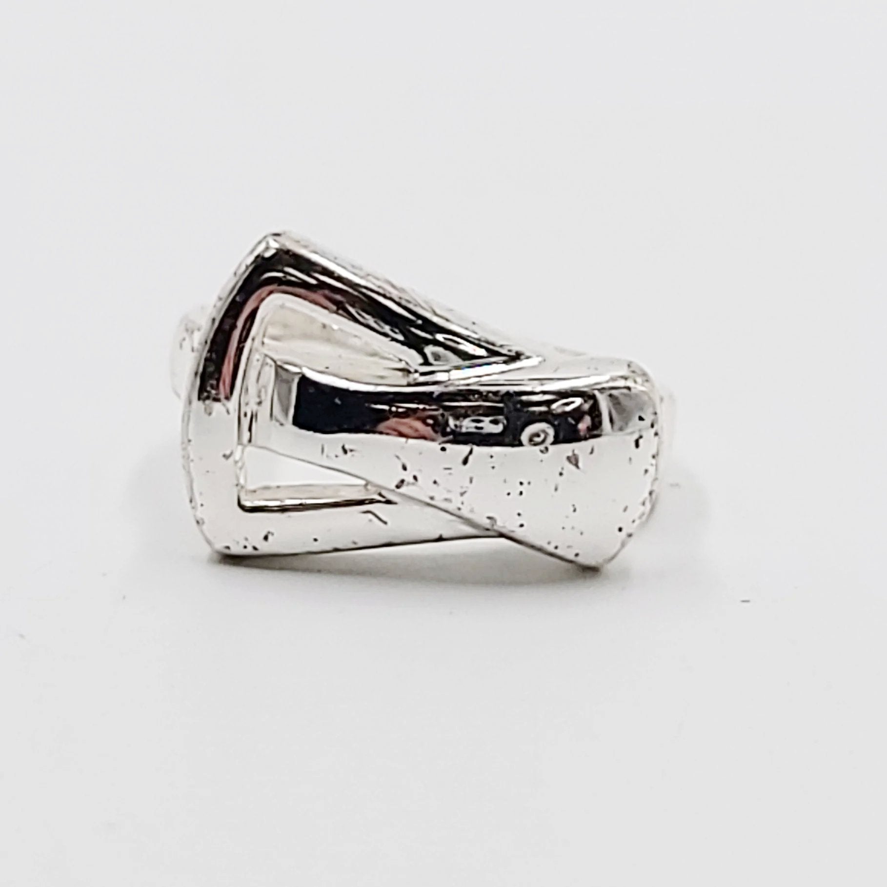 Buckle Free Form Ring Sterling Silver Band - Elevated Metaphysical