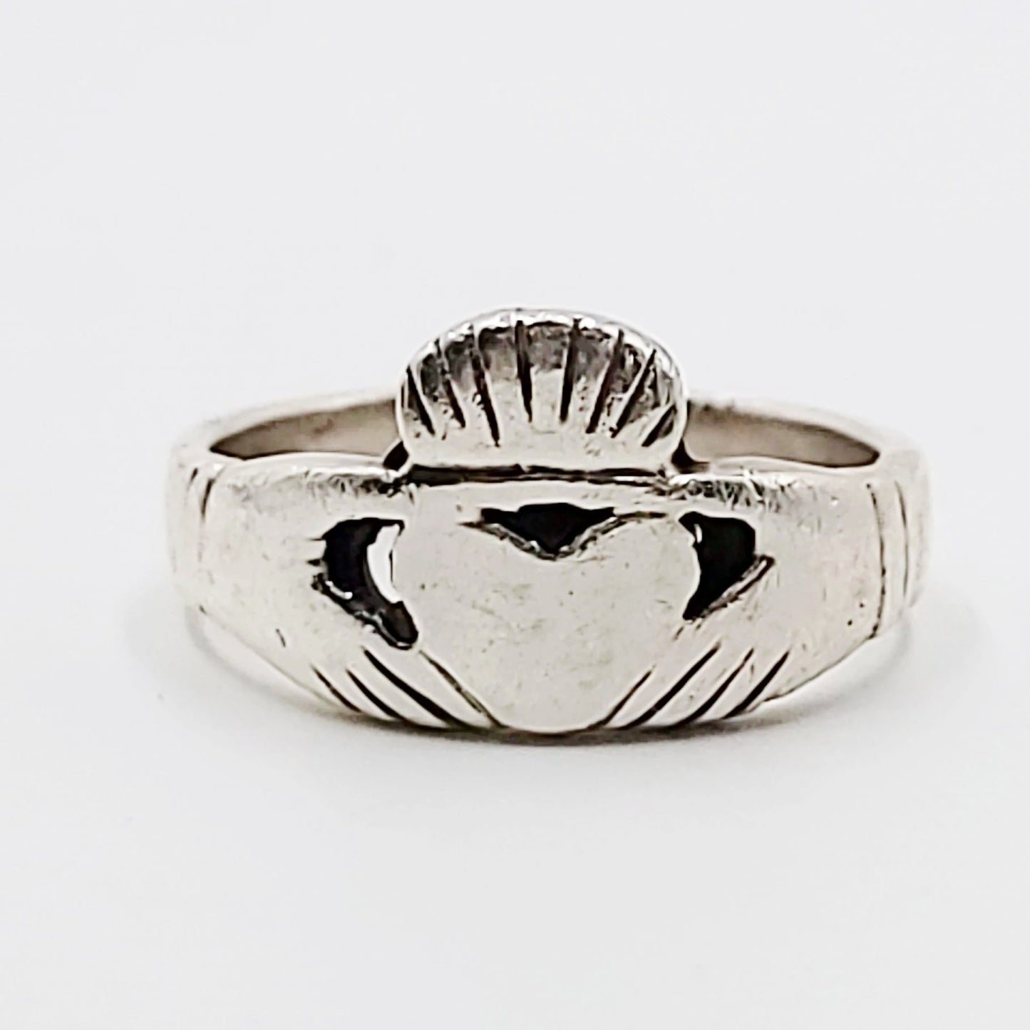 Claddagh Wedding Ring Sterling Silver Band - Elevated Metaphysical