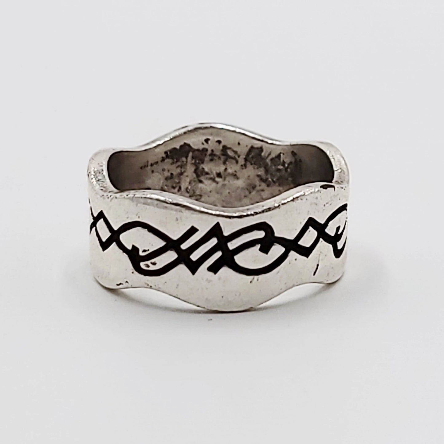 Free Form "Tribal" Ring Sterling Silver Band - Elevated Metaphysical