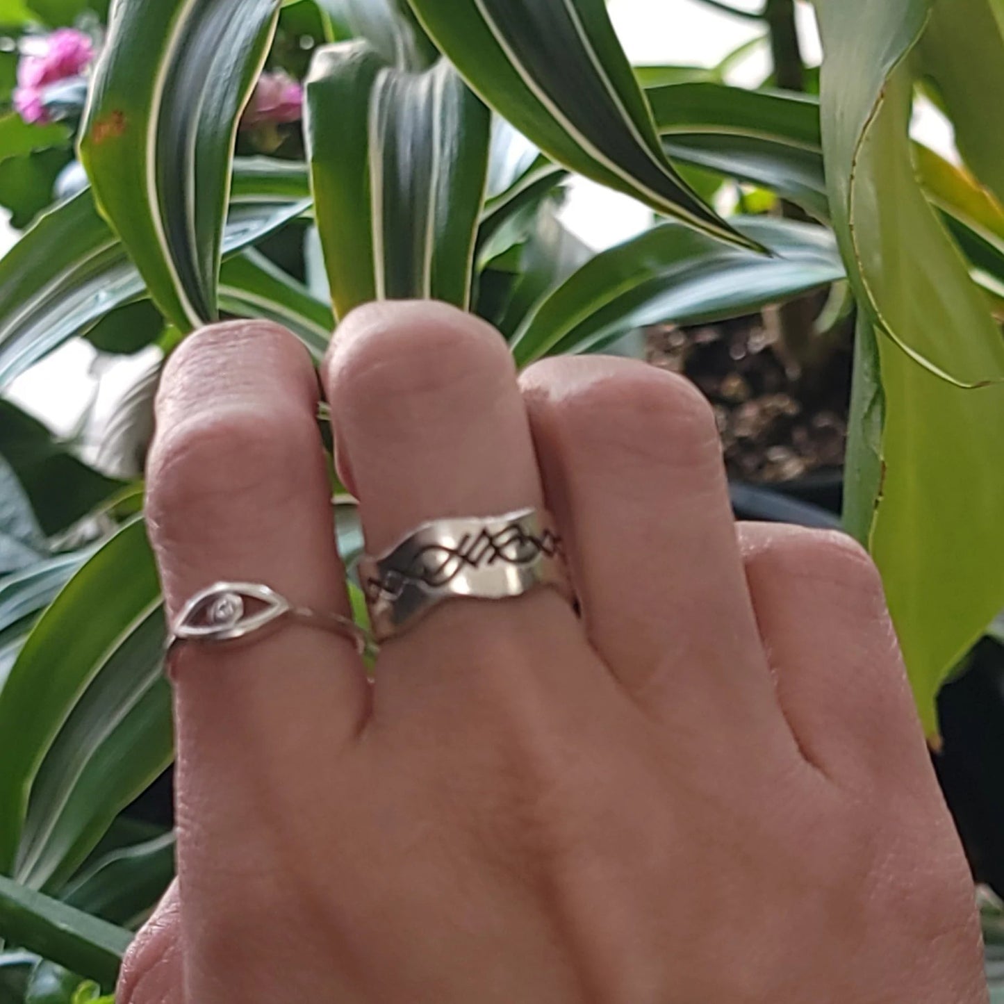Free Form "Tribal" Ring Sterling Silver Band - Elevated Metaphysical