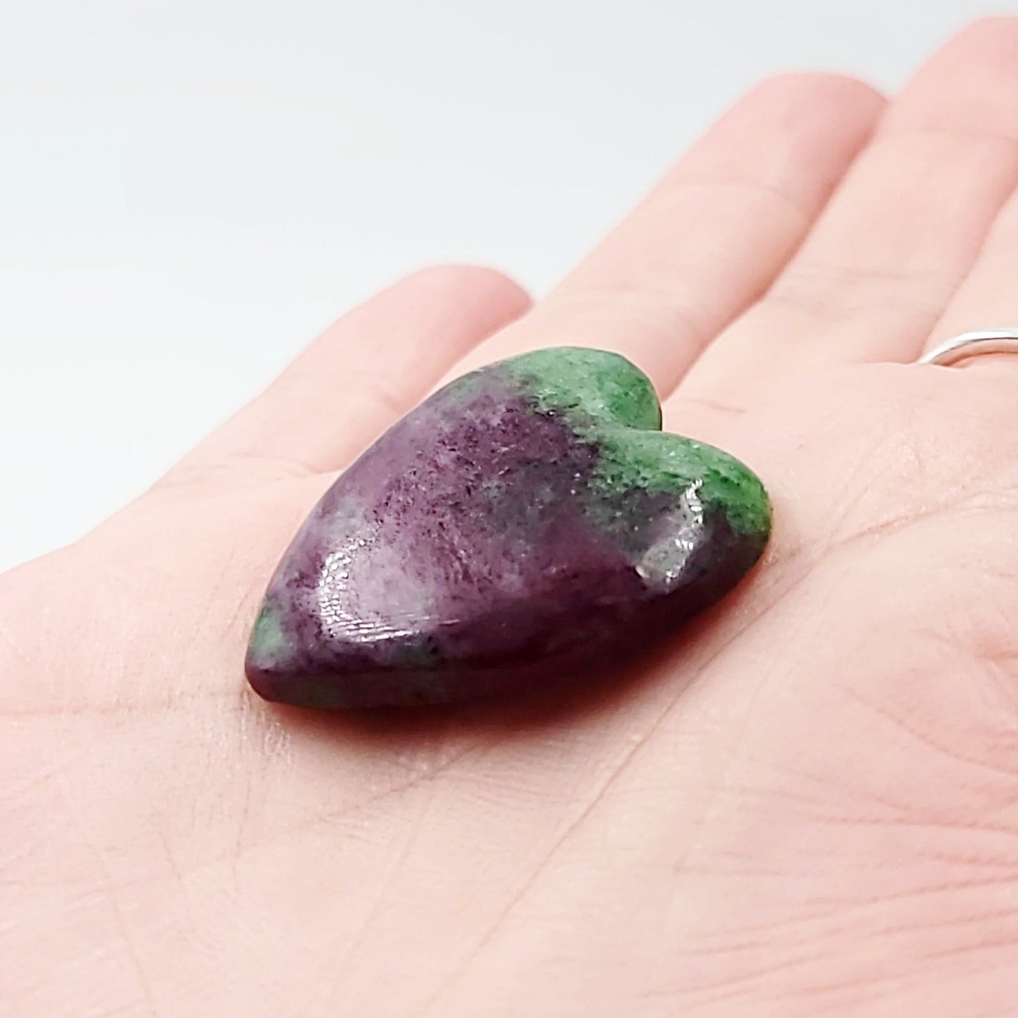 Ruby Zoisite Cabochon Heart Polished Cut Stone - Elevated Metaphysical