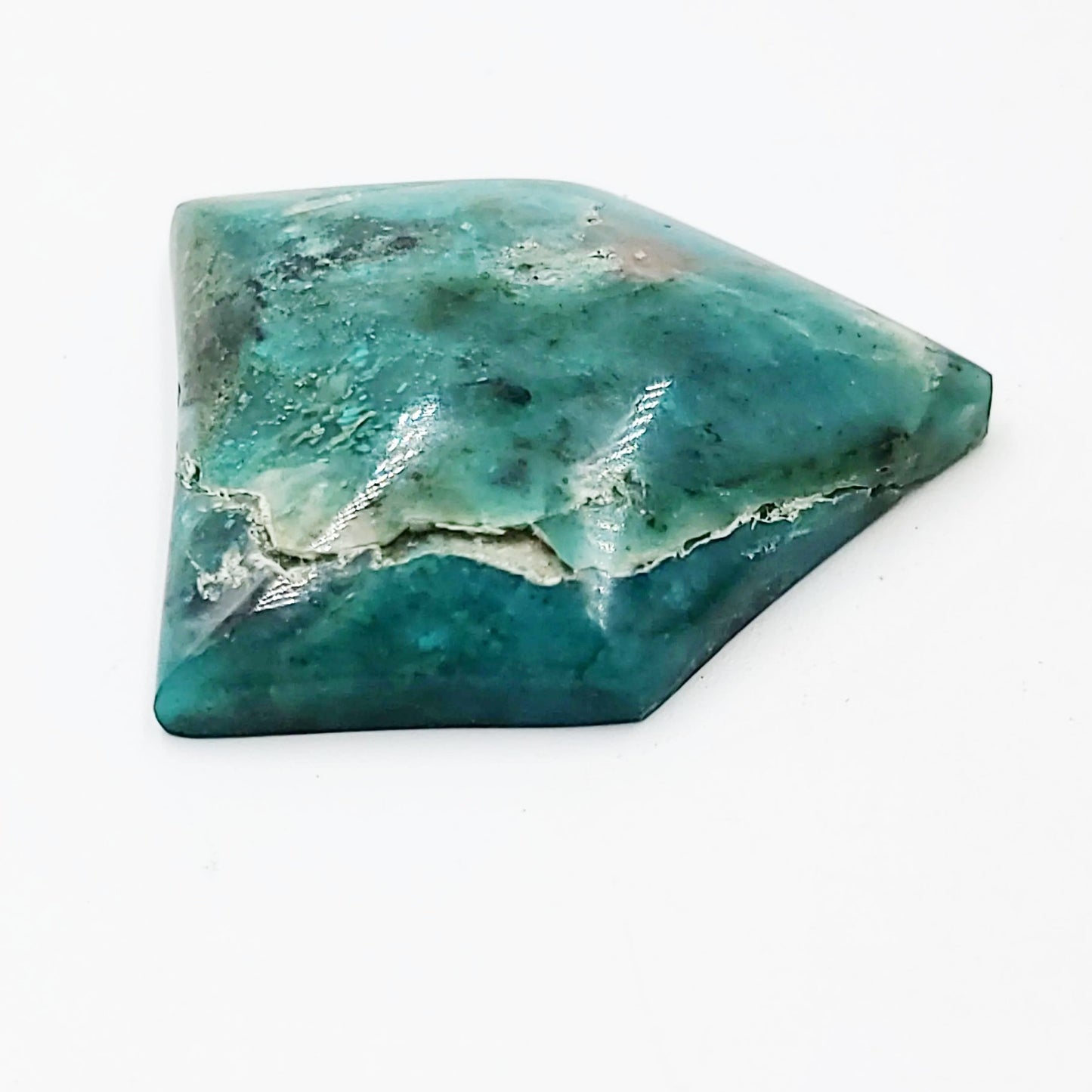 Chrysocolla Cabochon Free Form "Badge" Polished Cut Stone - Elevated Metaphysical