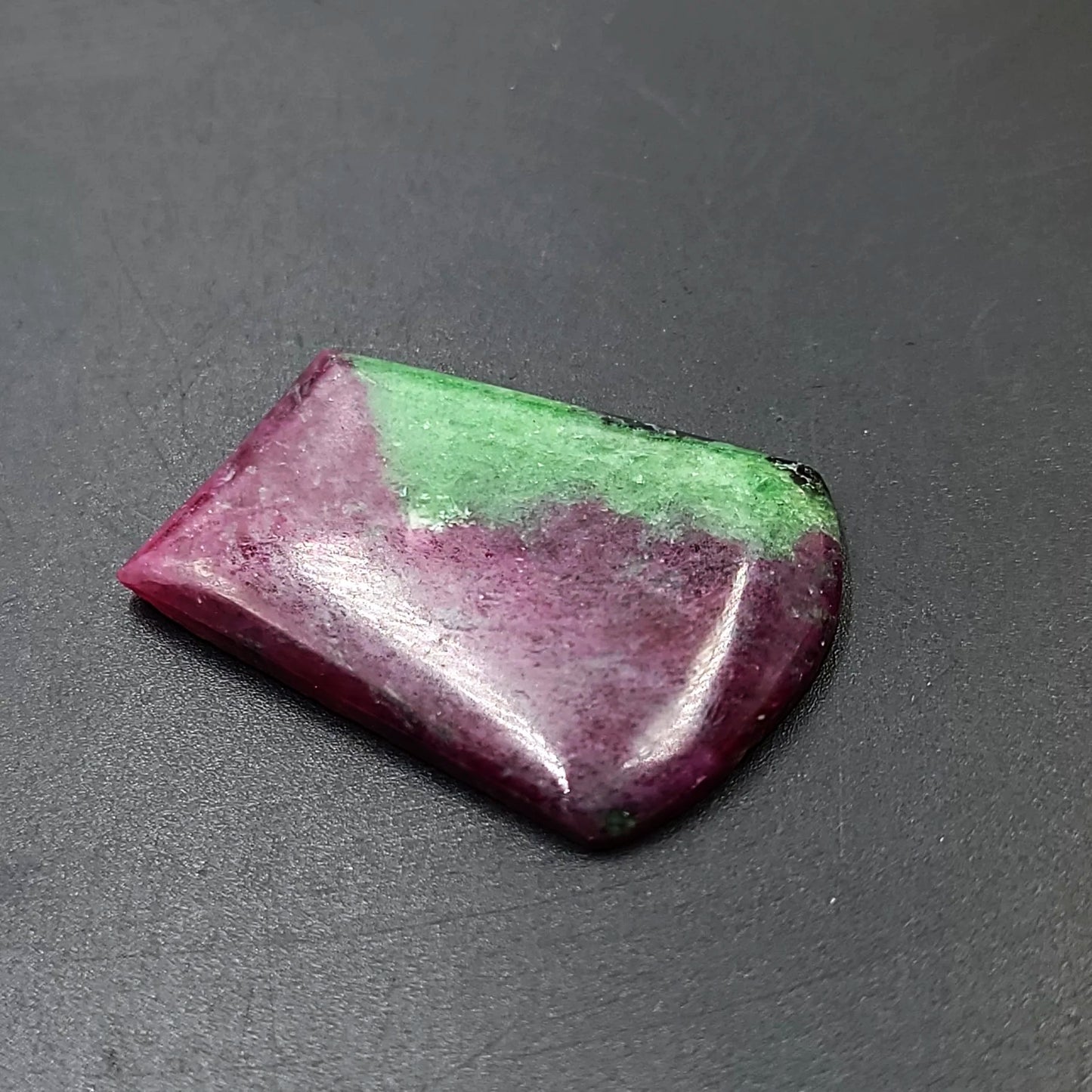 Ruby Zoisite Cabochon Free Form "Badge" Polished Cut Stone