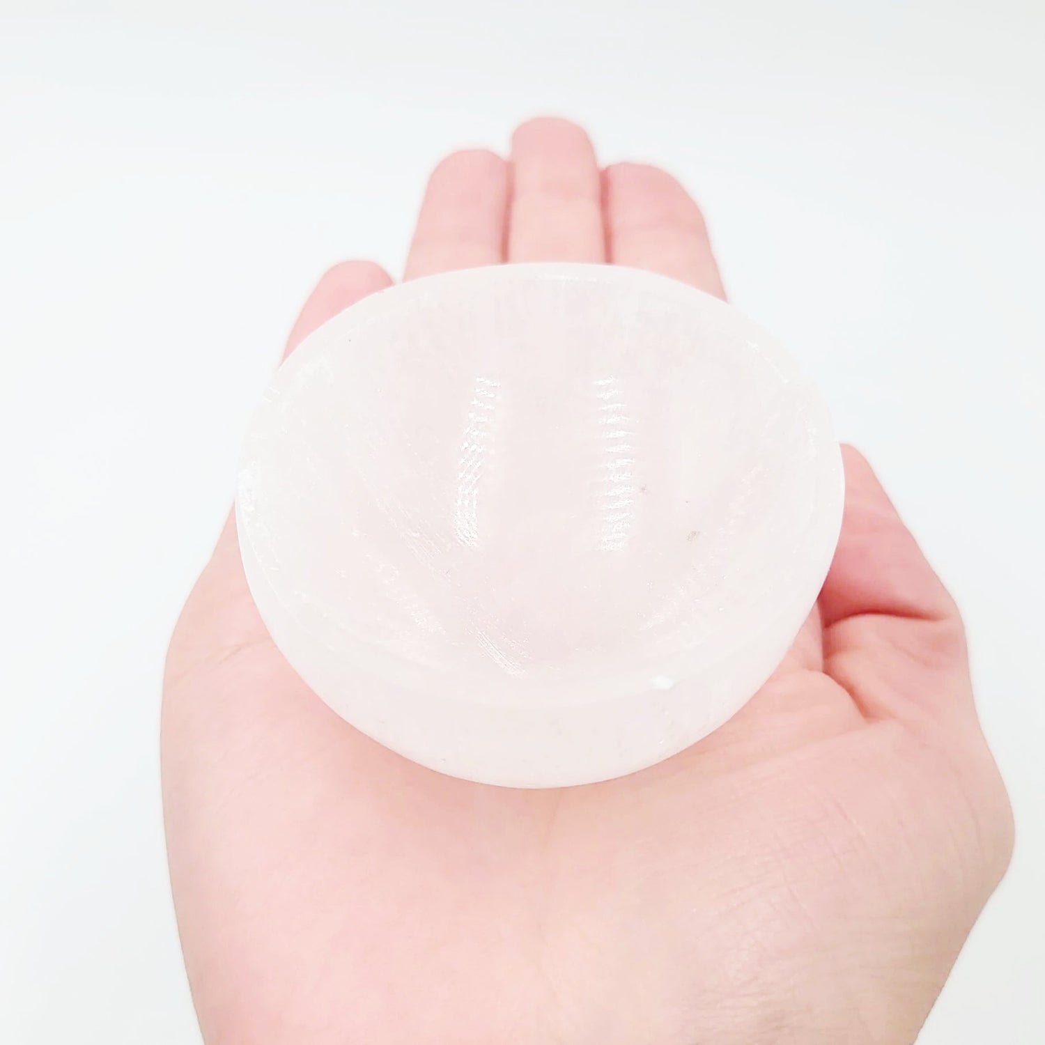 Selenite Bowl Round 2.5" 6.5cm Cleansing Charging Tray - Elevated Metaphysical