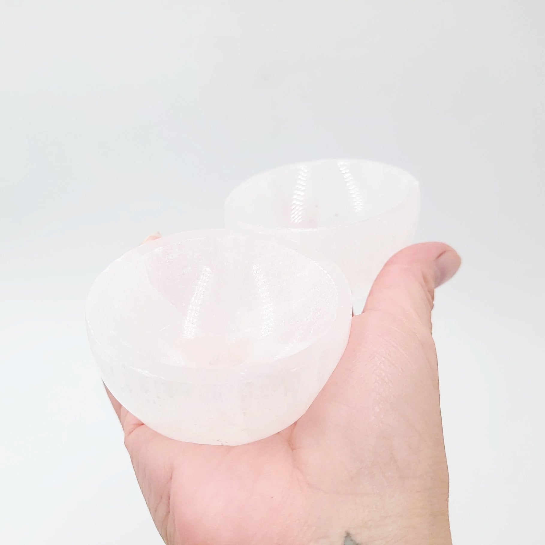 Selenite Bowl Round 2.5" 6.5cm Cleansing Charging Tray - Elevated Metaphysical
