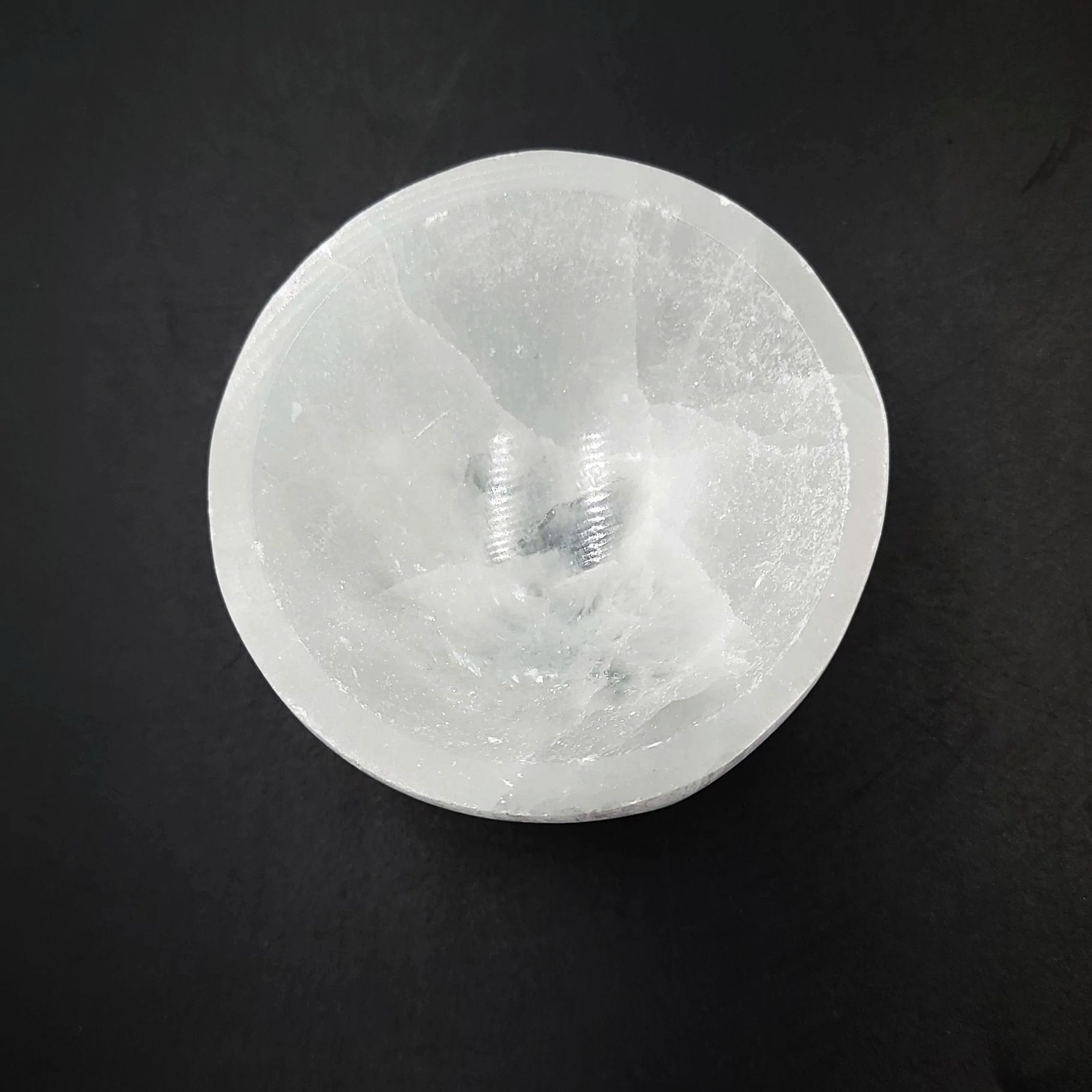 Selenite Bowl Round 2.5" 6.5cm Cleansing Charging Tray - Elevated Metaphysical