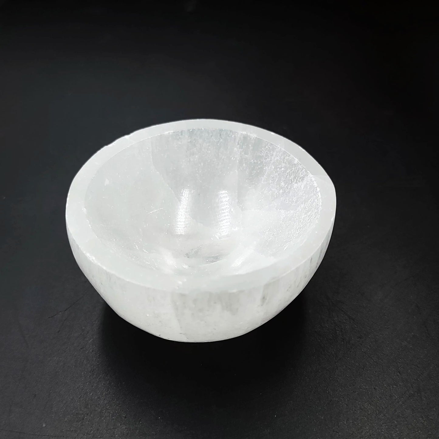 Selenite Bowl Round 2.5" 6.5cm Cleansing Charging Tray - Elevated Metaphysical