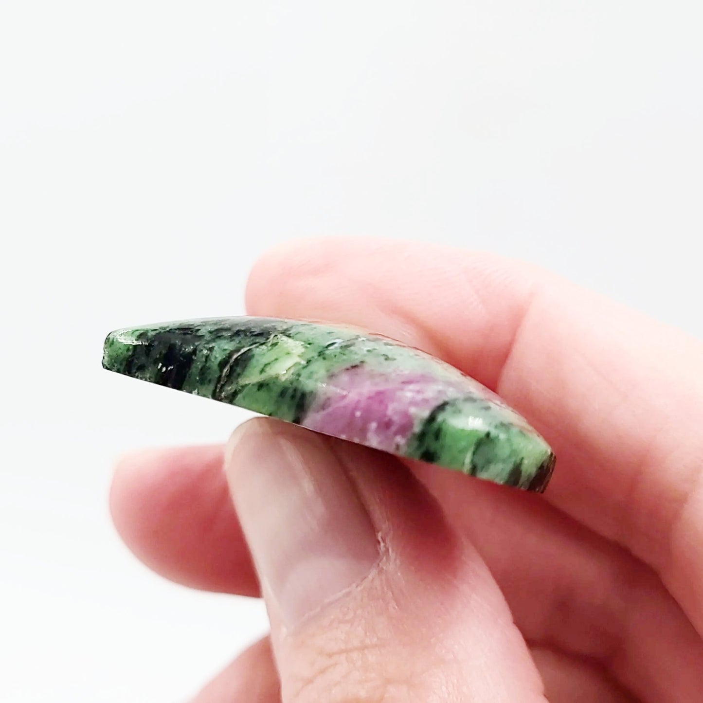 Ruby Zoisite Cabochon Free Form "Bell" Polished Cut Stone