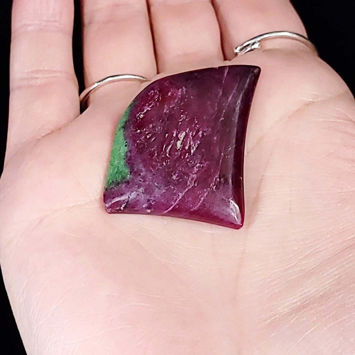 Ruby Zoisite Cabochon Free Form "Tooth" Polished Cut Stone - Elevated Metaphysical