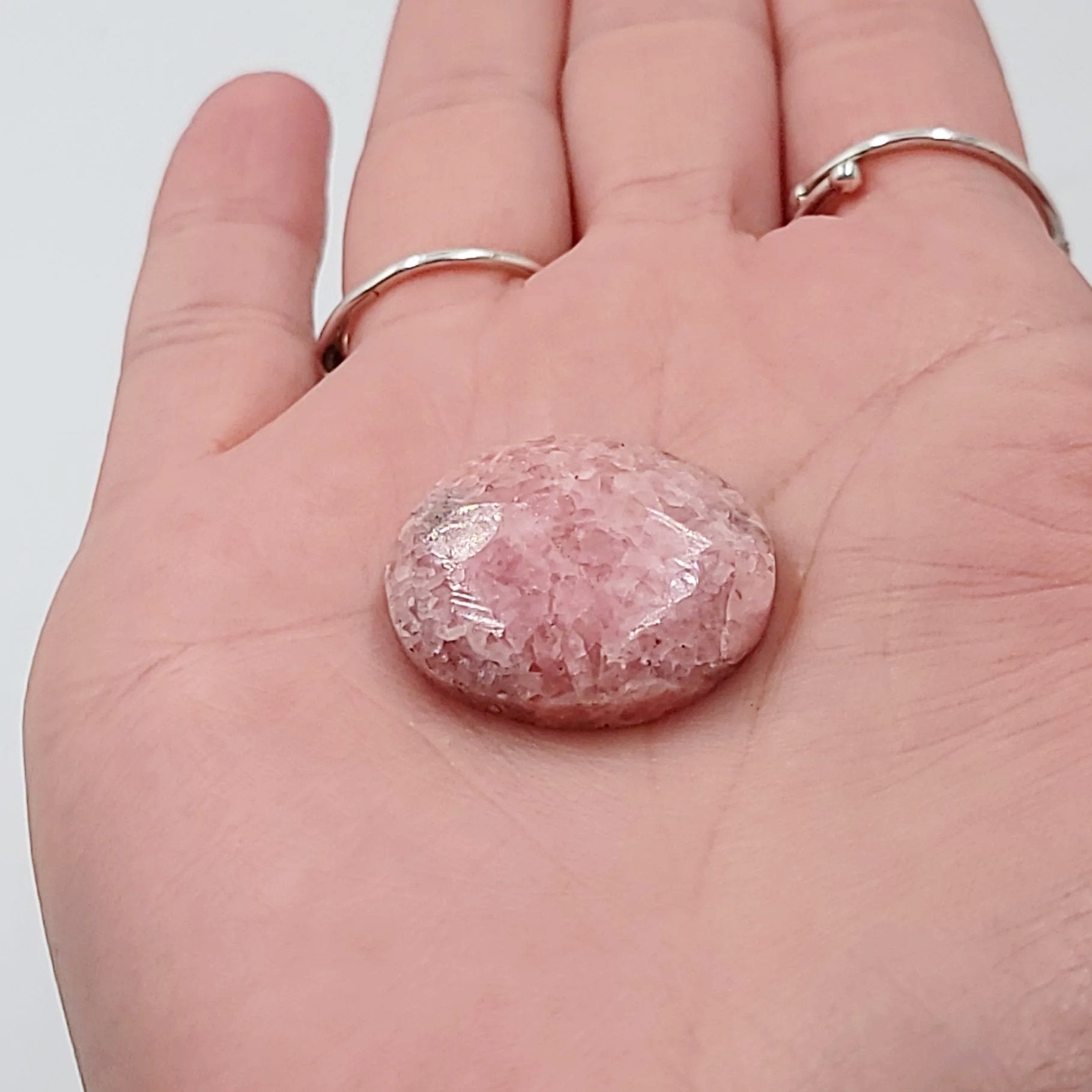 Rhodochrosite Cabochon Free Form "Oval" Polished Cut Stone - Elevated Metaphysical