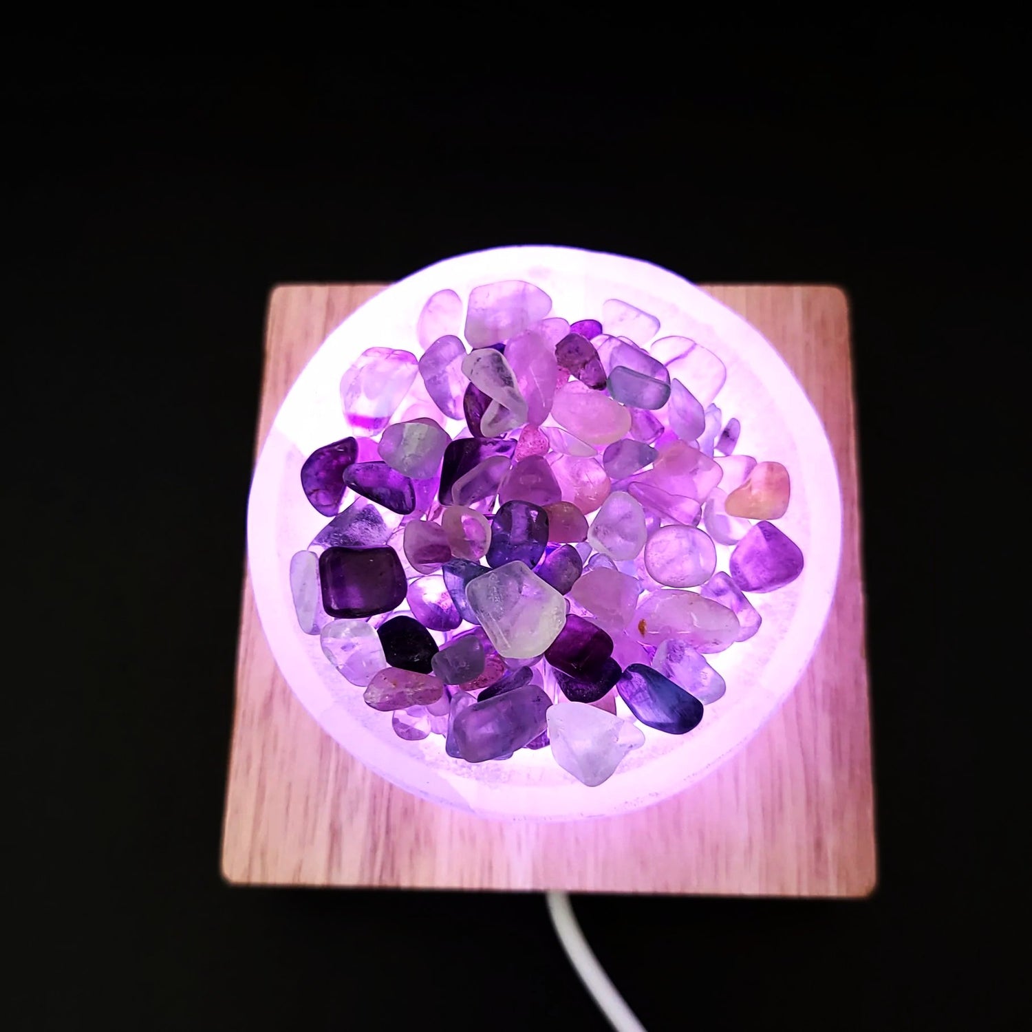 LED Light Wooden Square Base w/ Remote Control - Elevated Metaphysical