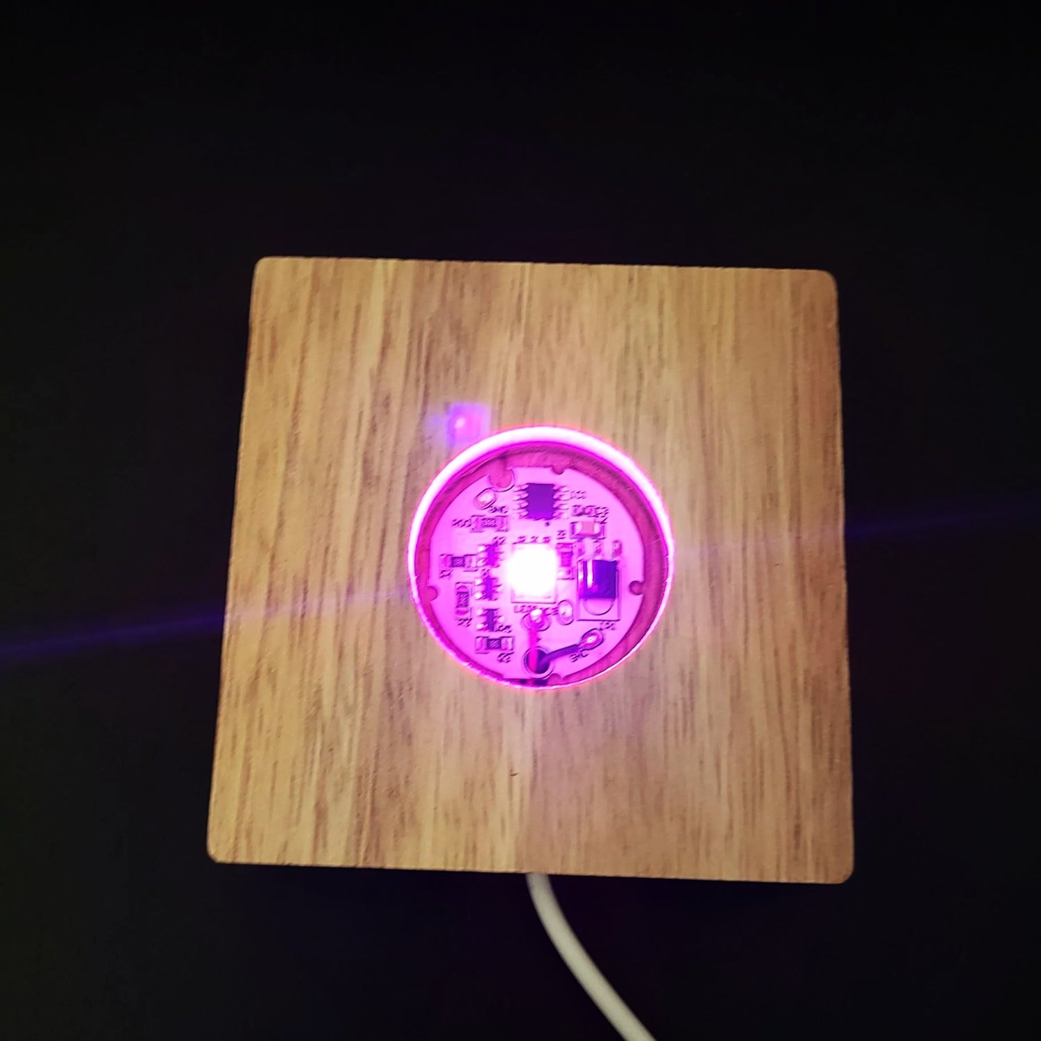 LED Light Wooden Square Base w/ Remote Control - Elevated Metaphysical