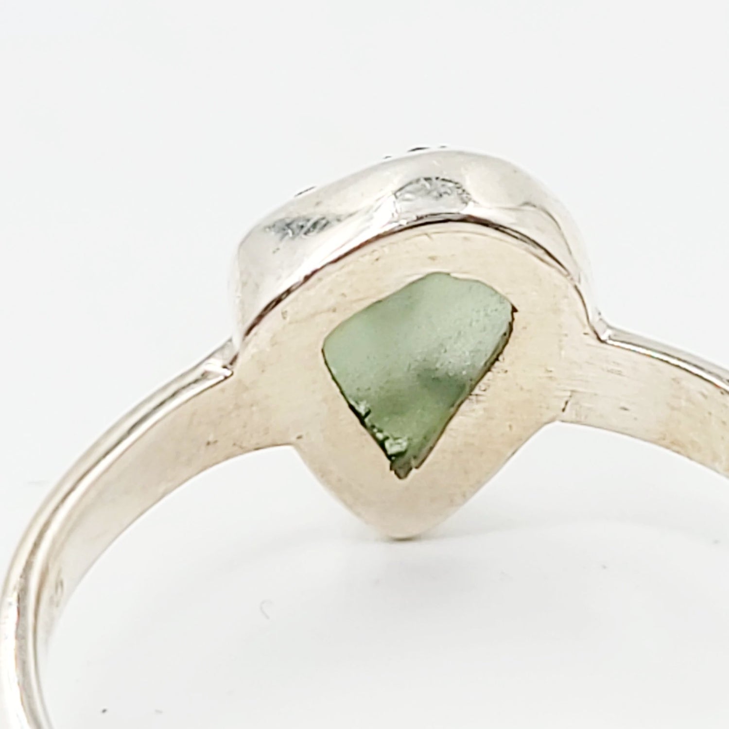 Moldavite Ring Sterling Silver Band Rough Natural - Elevated Metaphysical