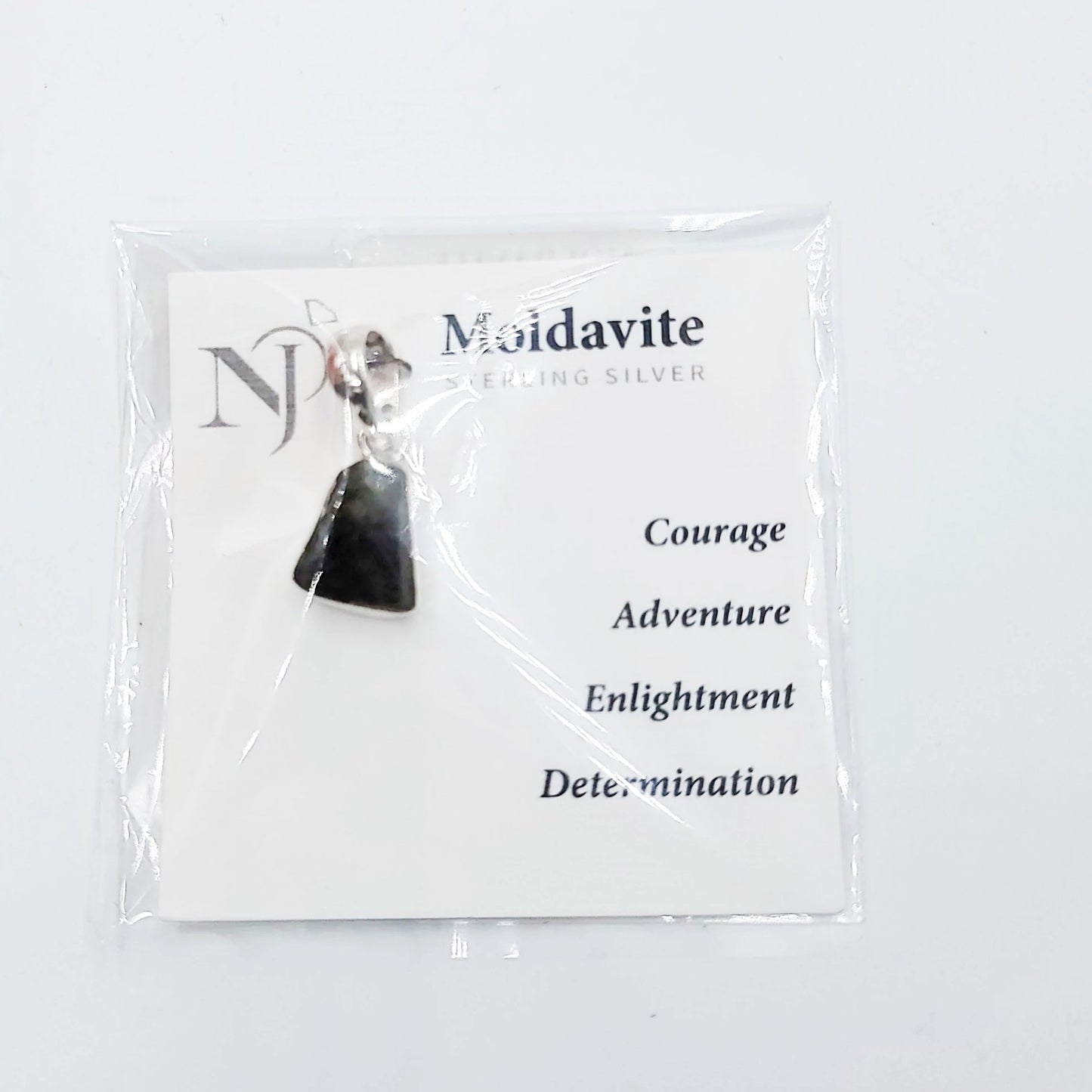 Moldavite Pendant Sterling Silver Rough Free Form - Elevated Metaphysical