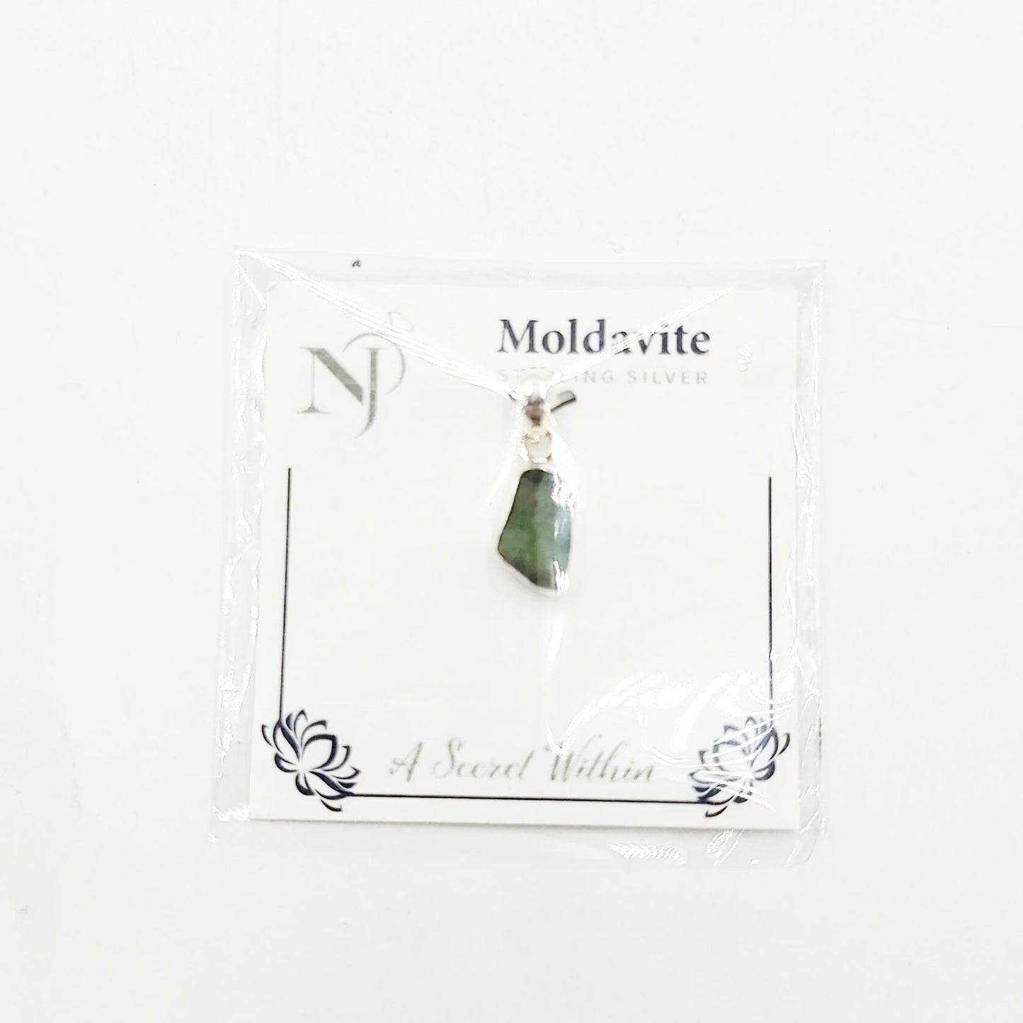 Moldavite Pendant Sterling Silver Rough Free Form - Elevated Metaphysical