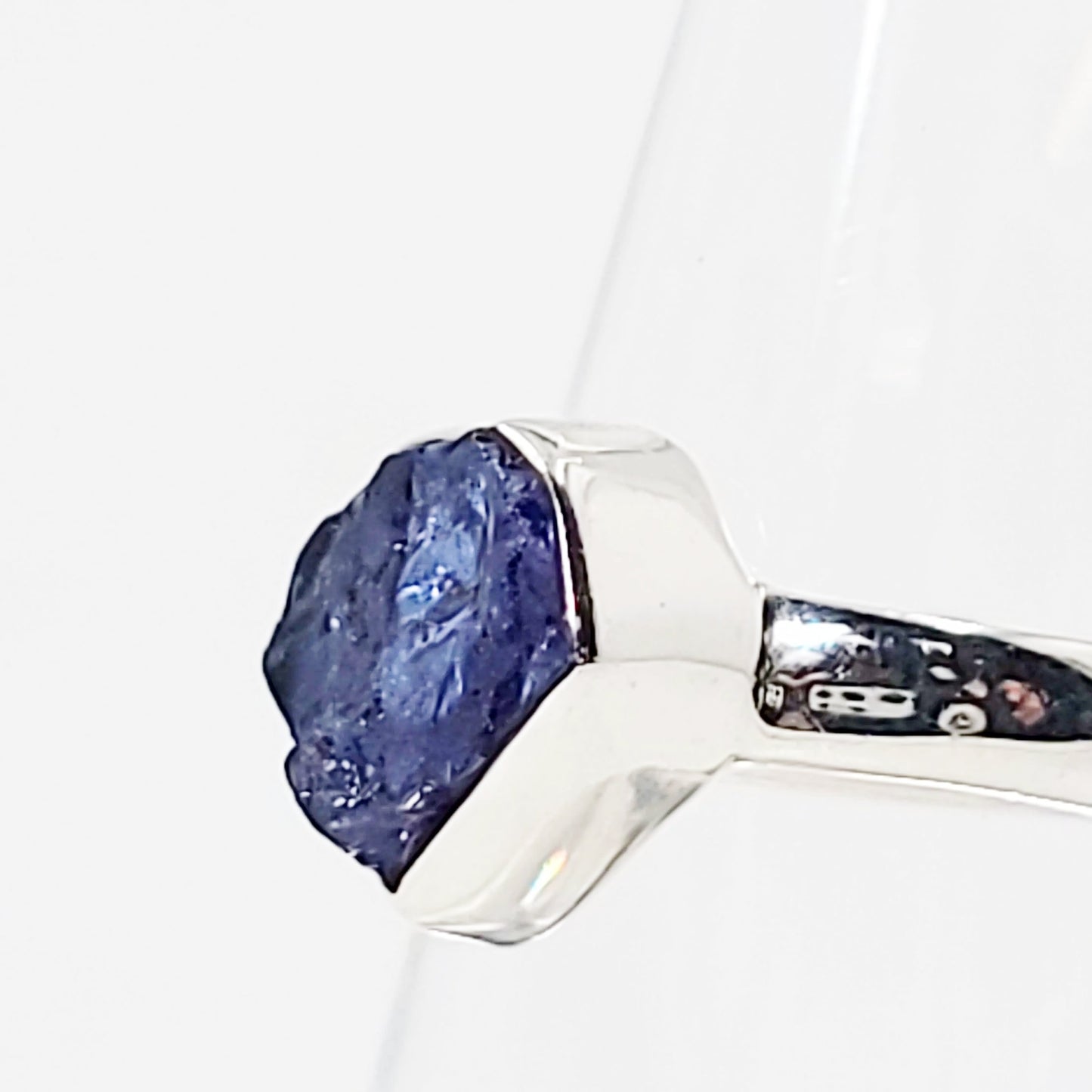 Tanzanite Ring Sterling Silver Rough Stone - Elevated Metaphysical
