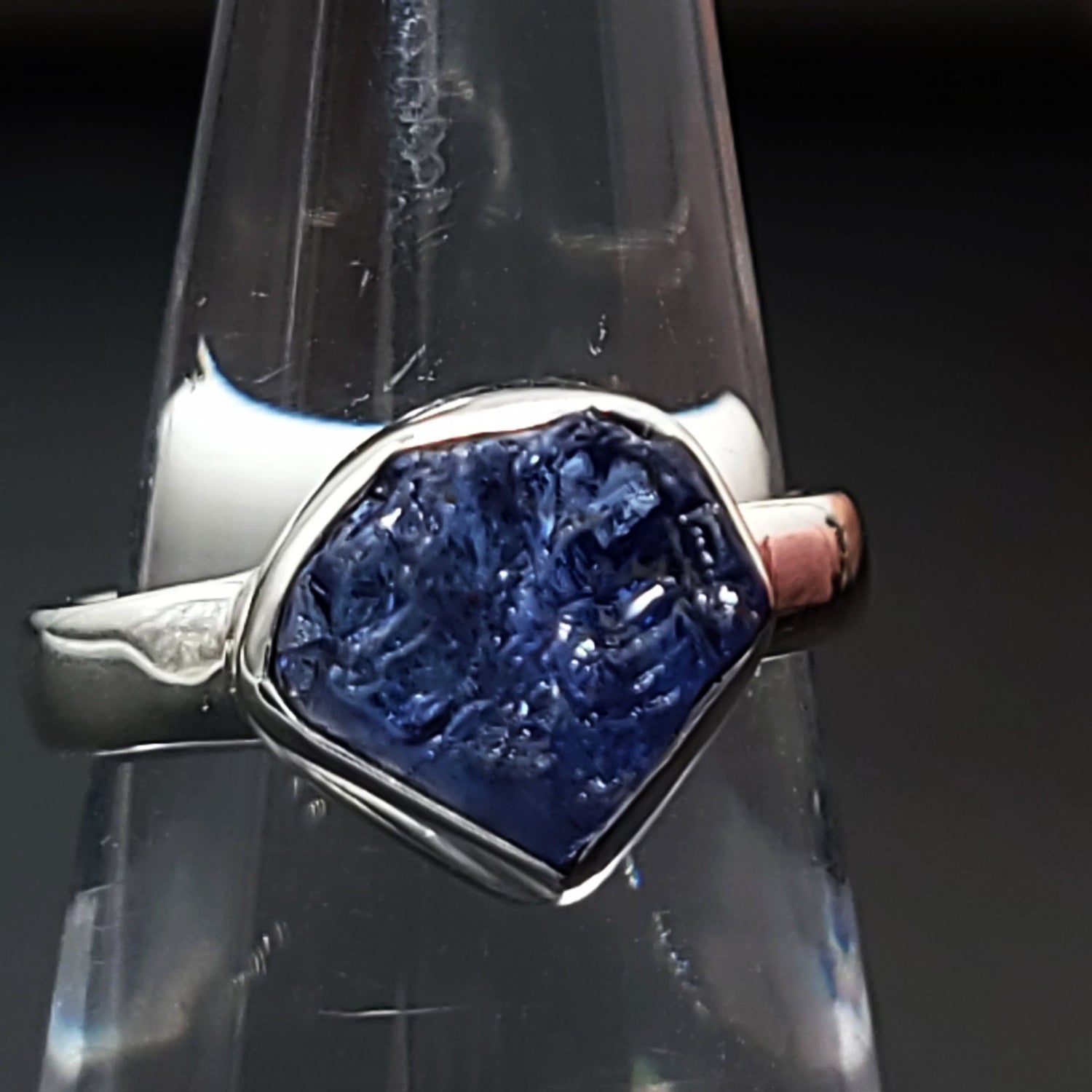 Tanzanite Ring Sterling Silver Rough Stone - Elevated Metaphysical