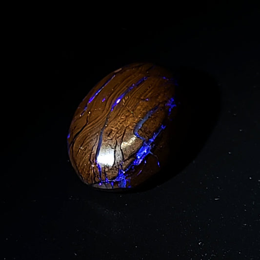 Purple Boulder Opal 12.8ct Cabochon Winton Matrix Round Polished Cut Stone - Elevated Metaphysical