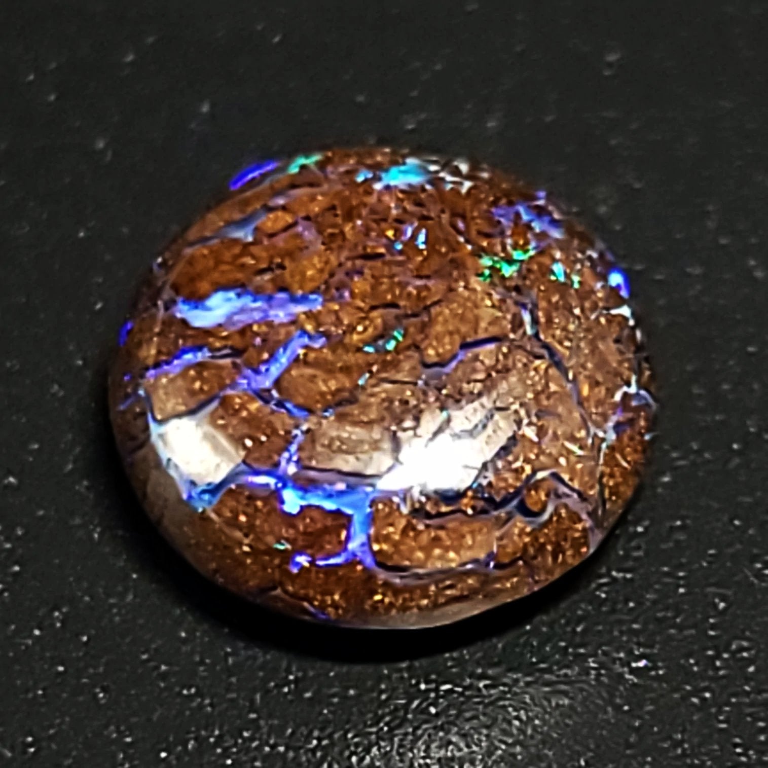 Purple Boulder Opal 6.0ct Cabochon Winton Matrix Round Polished Cut Stone - Elevated Metaphysical
