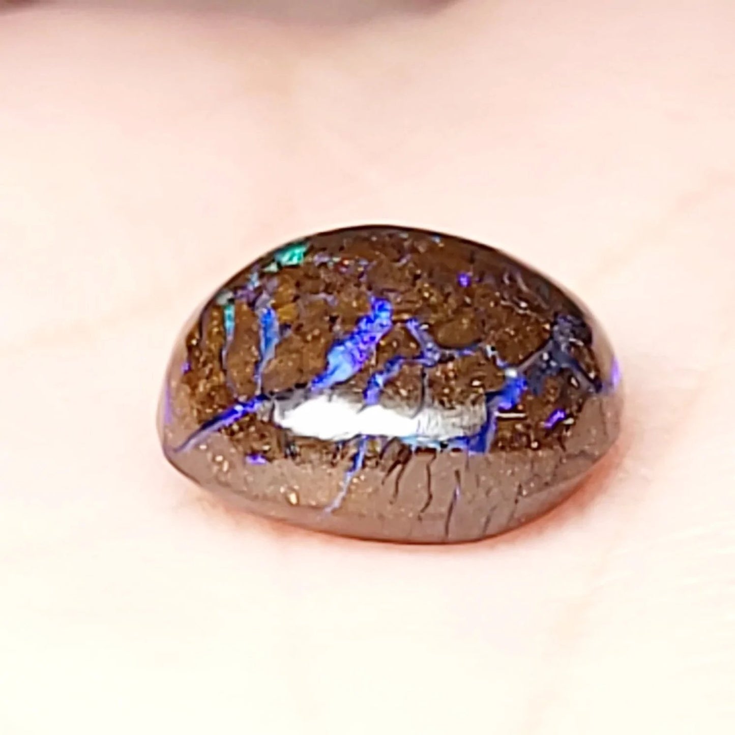 Purple Boulder Opal 6.0ct Cabochon Winton Matrix Round Polished Cut Stone - Elevated Metaphysical