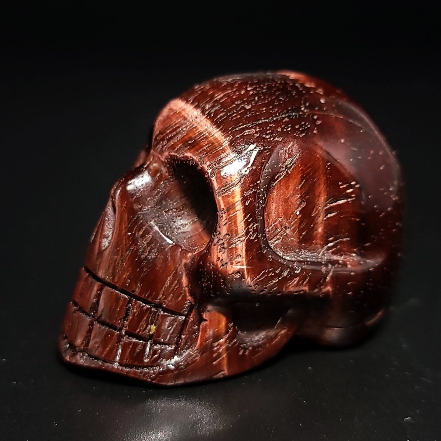 Red Tiger Eye Skull Stone - Elevated Metaphysical