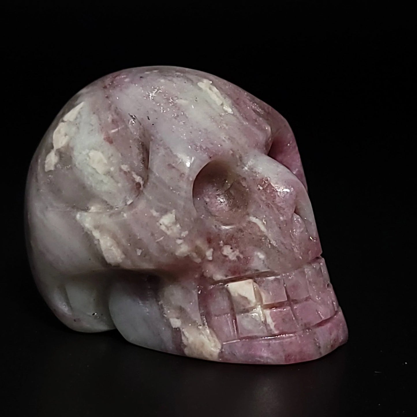 Pink Tourmaline Skull Stone