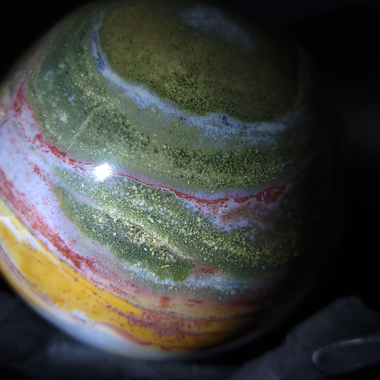 Ocean Jasper Sphere 90mm 3.55" 34.1oz 967g - Elevated Metaphysical