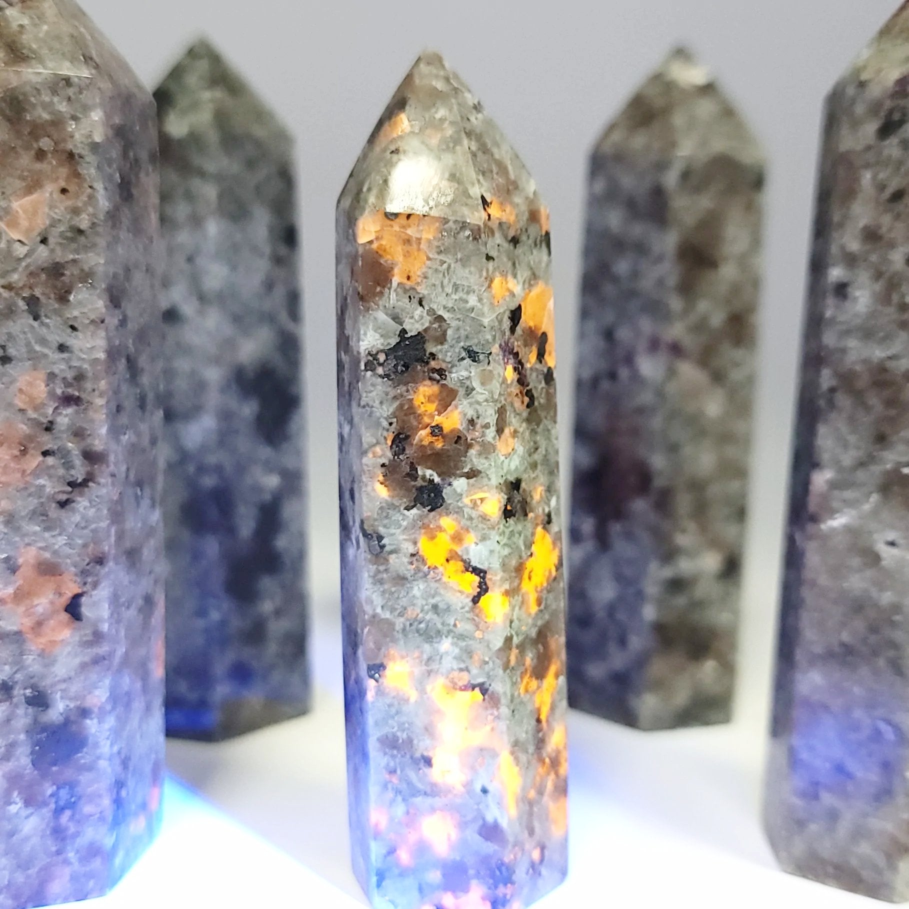 Yooperlite Tower Point 90mm 100g Emberlite Point - Elevated Metaphysical