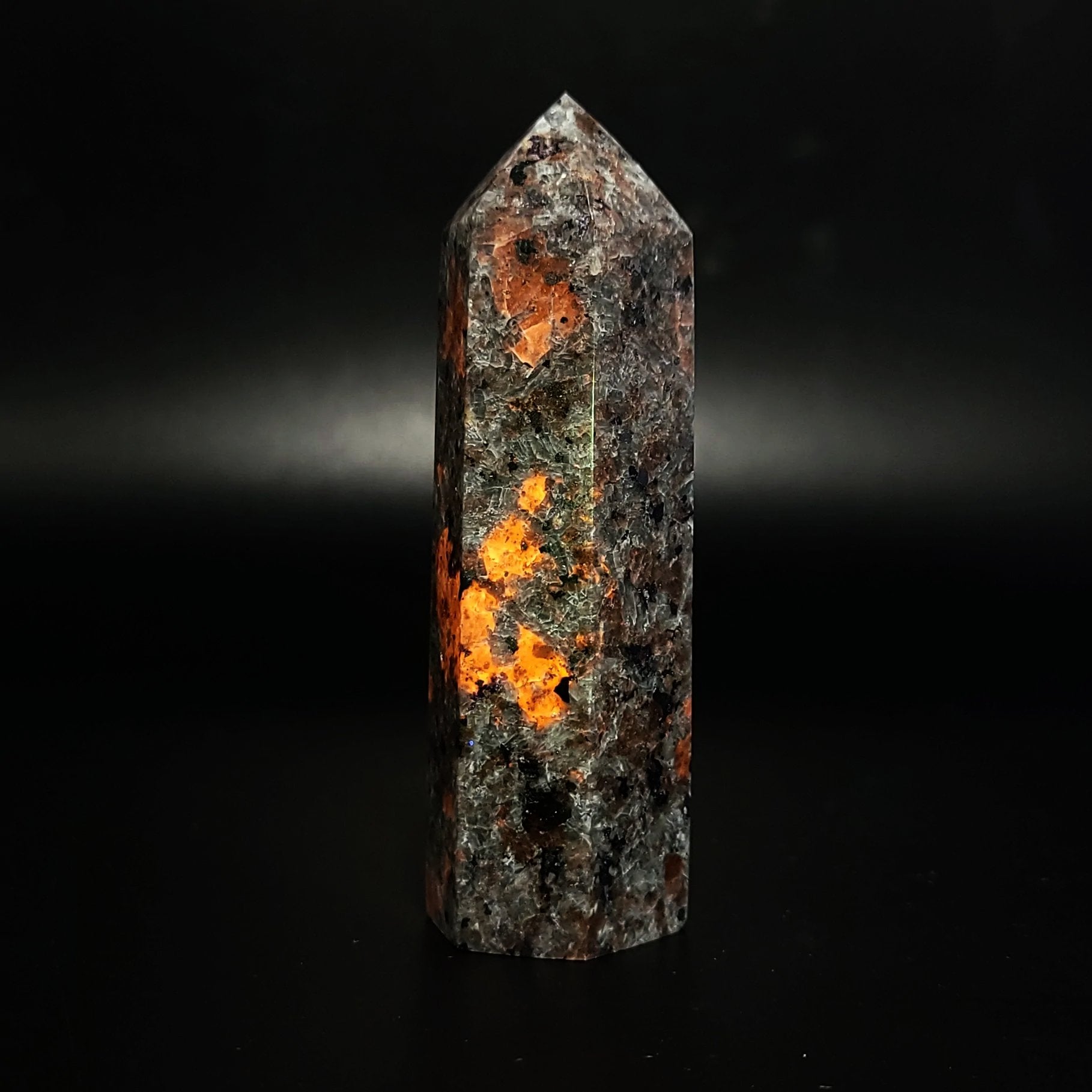 Yooperlite Tower Point 90mm 100g Emberlite Point - Elevated Metaphysical