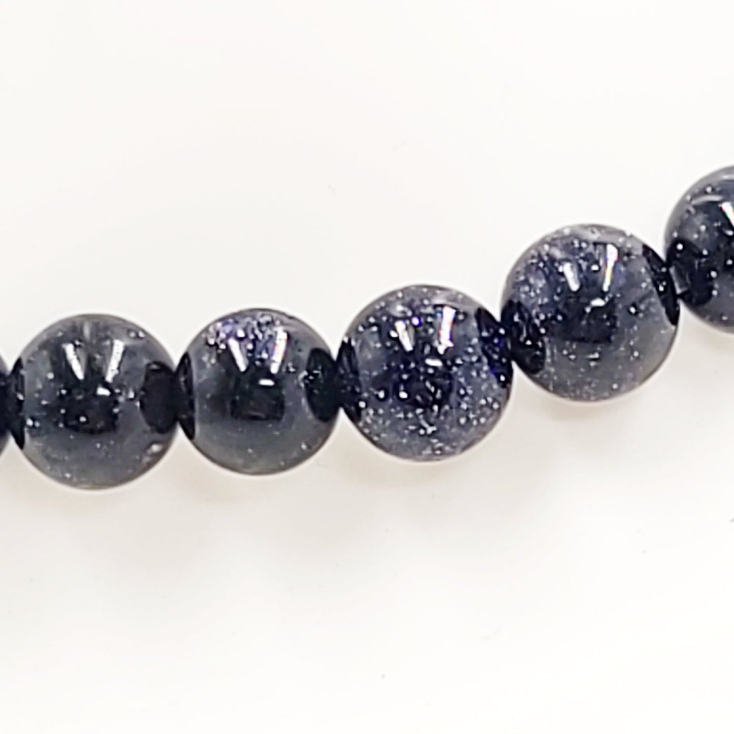 Blue Goldstone Bead Bracelet 8mm Blue Sandstone - Elevated Metaphysical