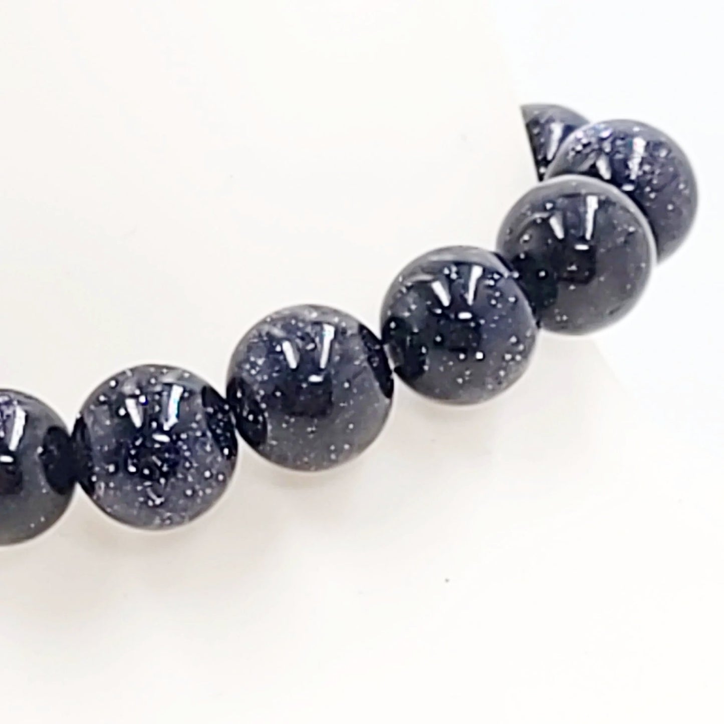 Blue Goldstone Bead Bracelet 8mm Blue Sandstone - Elevated Metaphysical