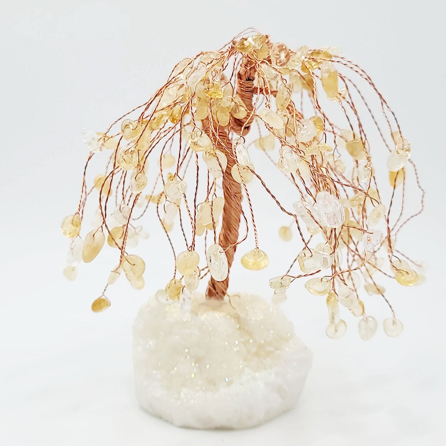 Citrine & Aura Quartz Willow Tree Gemstone Tree - Elevated Metaphysical