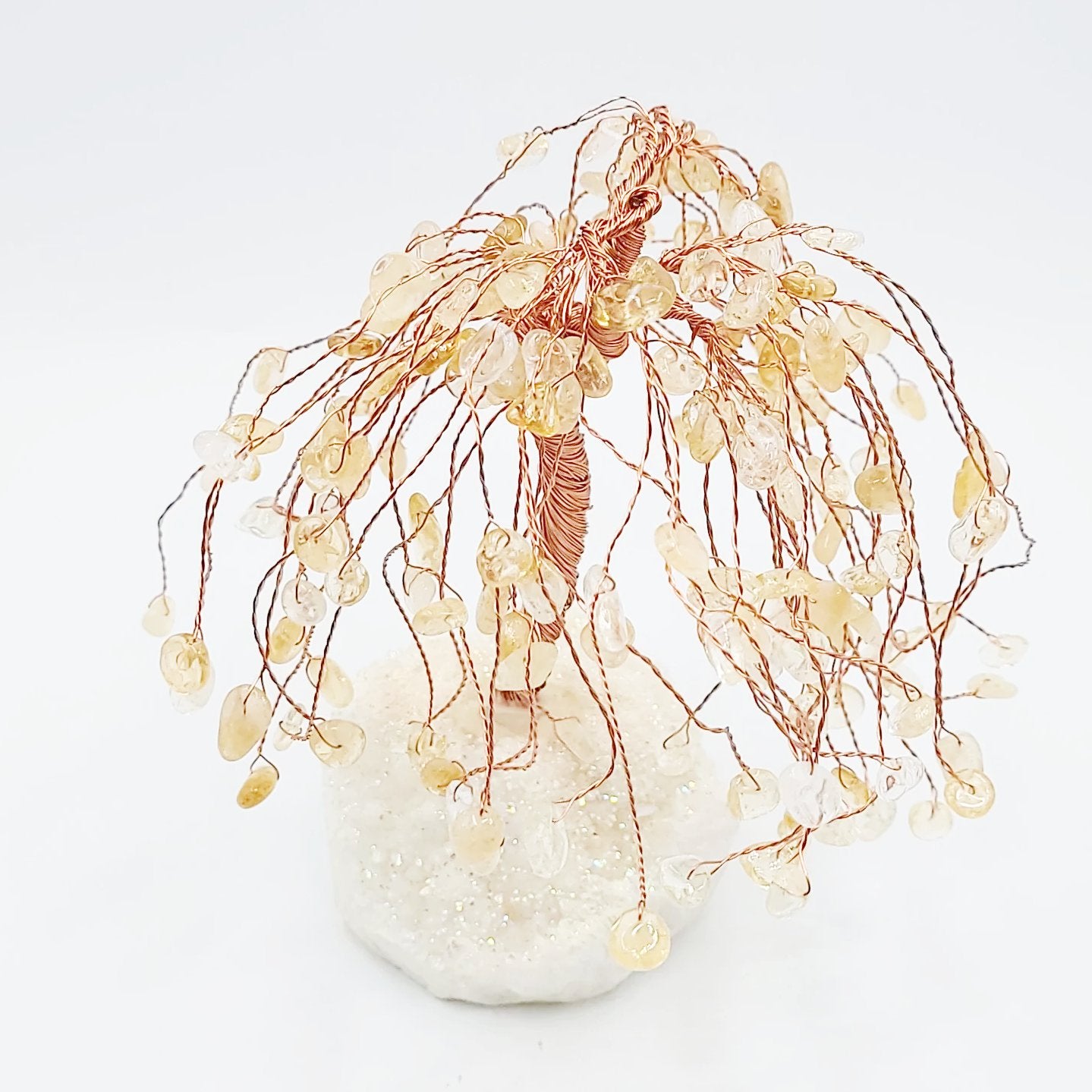 Citrine & Aura Quartz Willow Tree Gemstone Tree - Elevated Metaphysical