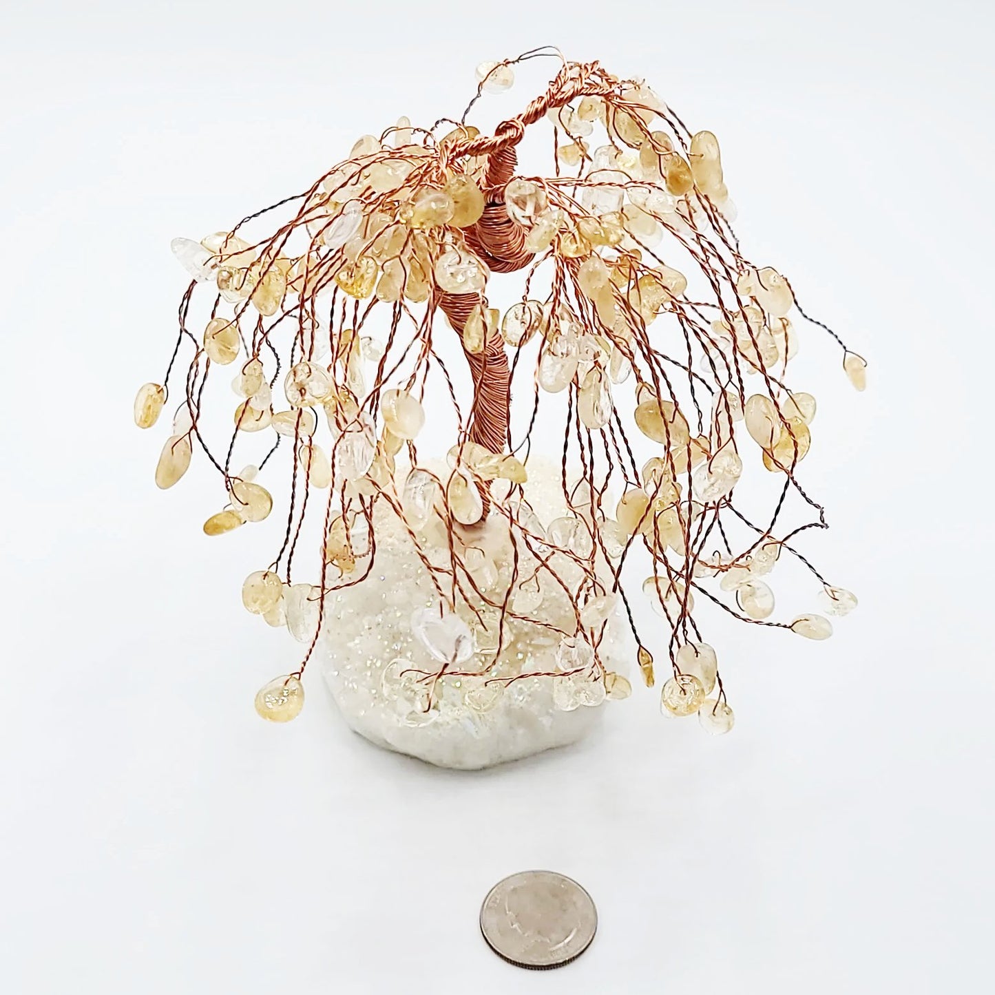 Citrine & Aura Quartz Willow Tree Gemstone Tree - Elevated Metaphysical