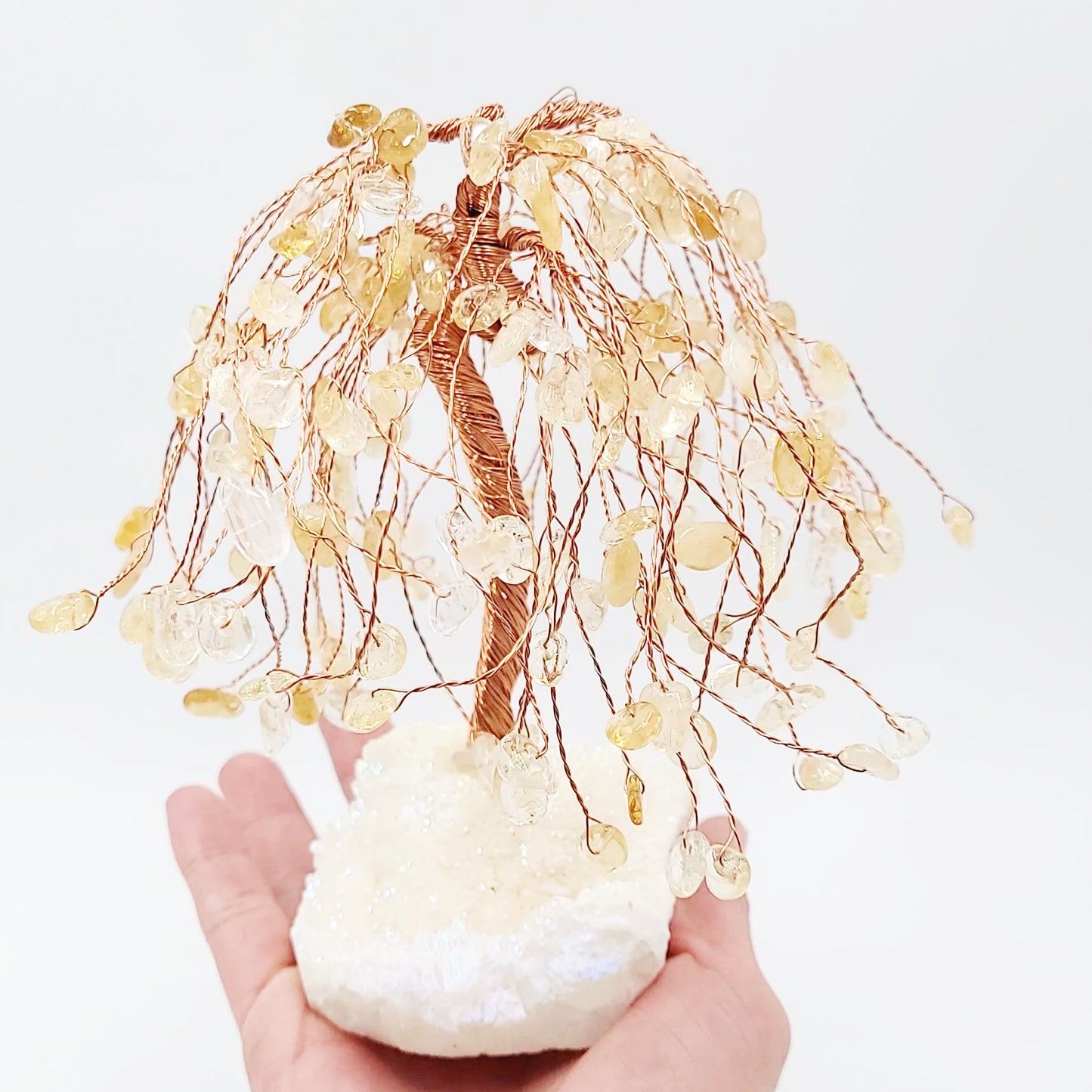 Citrine & Aura Quartz Willow Tree Gemstone Tree - Elevated Metaphysical