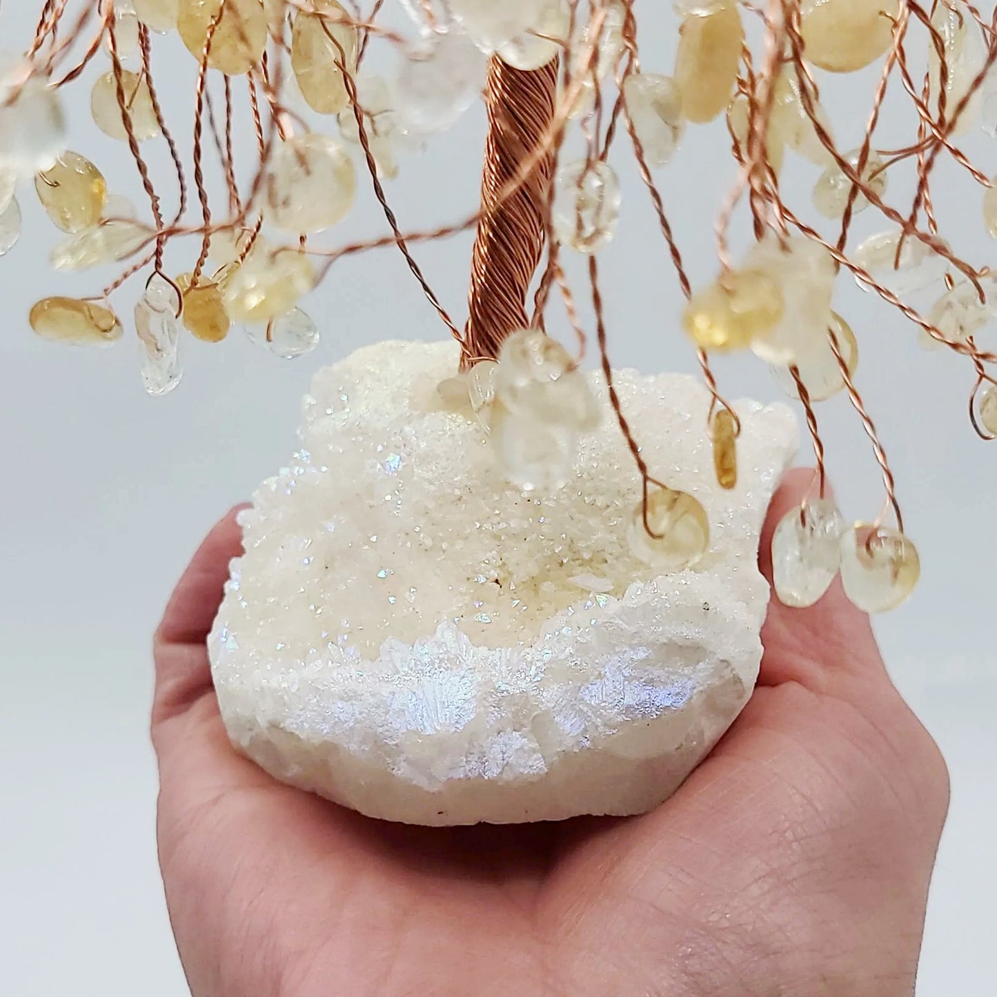 Citrine & Aura Quartz Willow Tree Gemstone Tree - Elevated Metaphysical