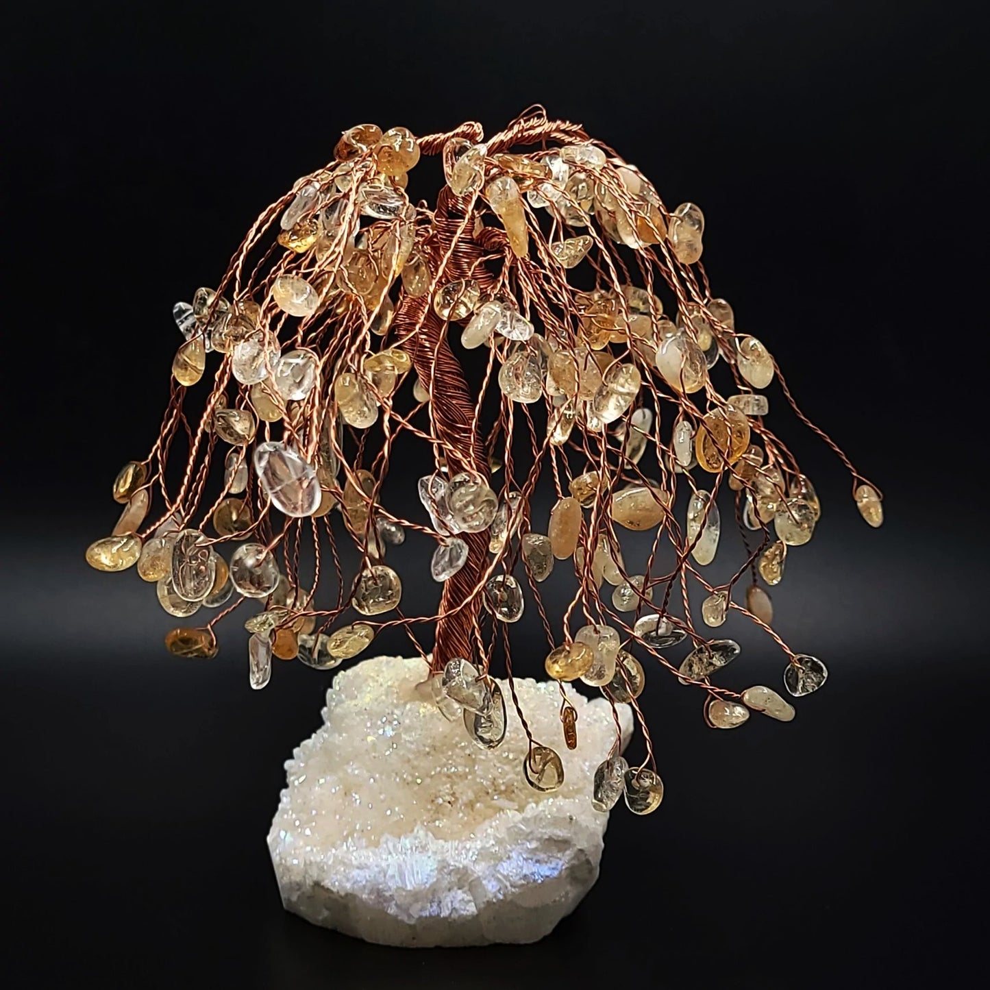 Citrine & Aura Quartz Willow Tree Gemstone Tree - Elevated Metaphysical